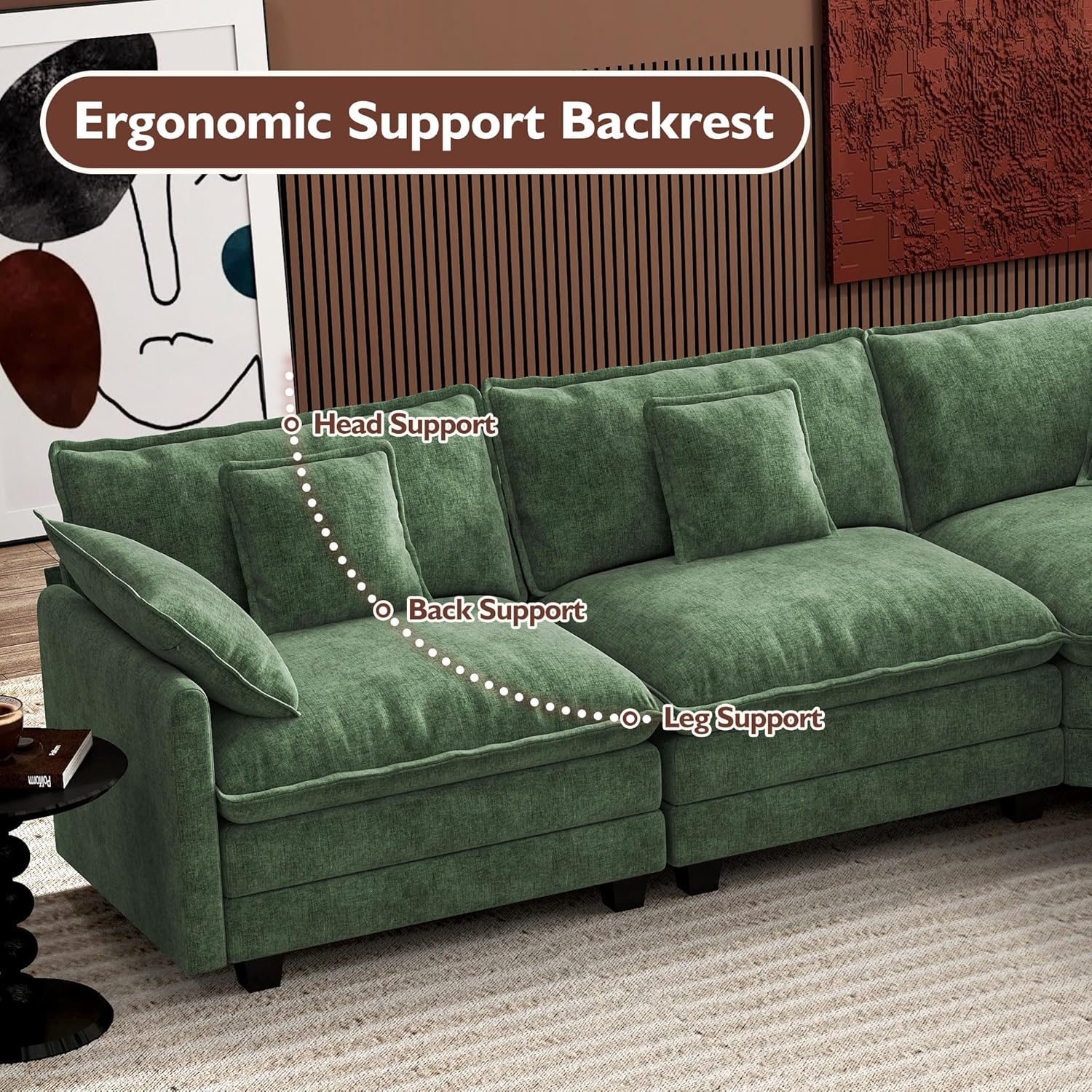 Canapé modulaire moderne en forme de U de 146 pouces d'ihanherry