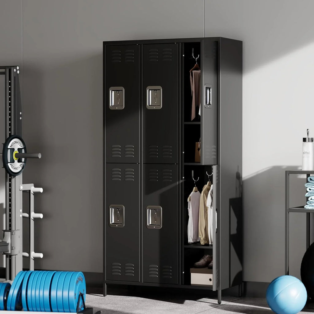 Casier GAOMON pour employés, armoire à casiers 6 portes avec crochets, casier de rangement