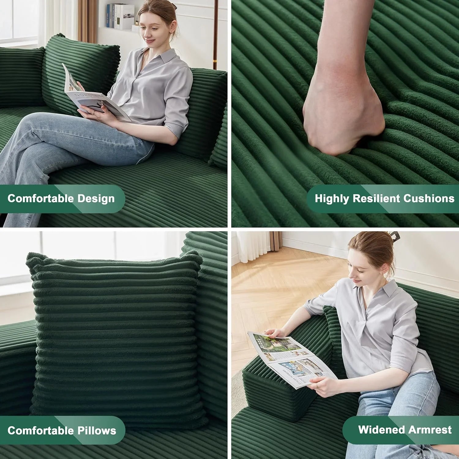 Canapé nuage de 110 pouces, canapé désossé dans le salon, canapé modulable avec sièges profonds