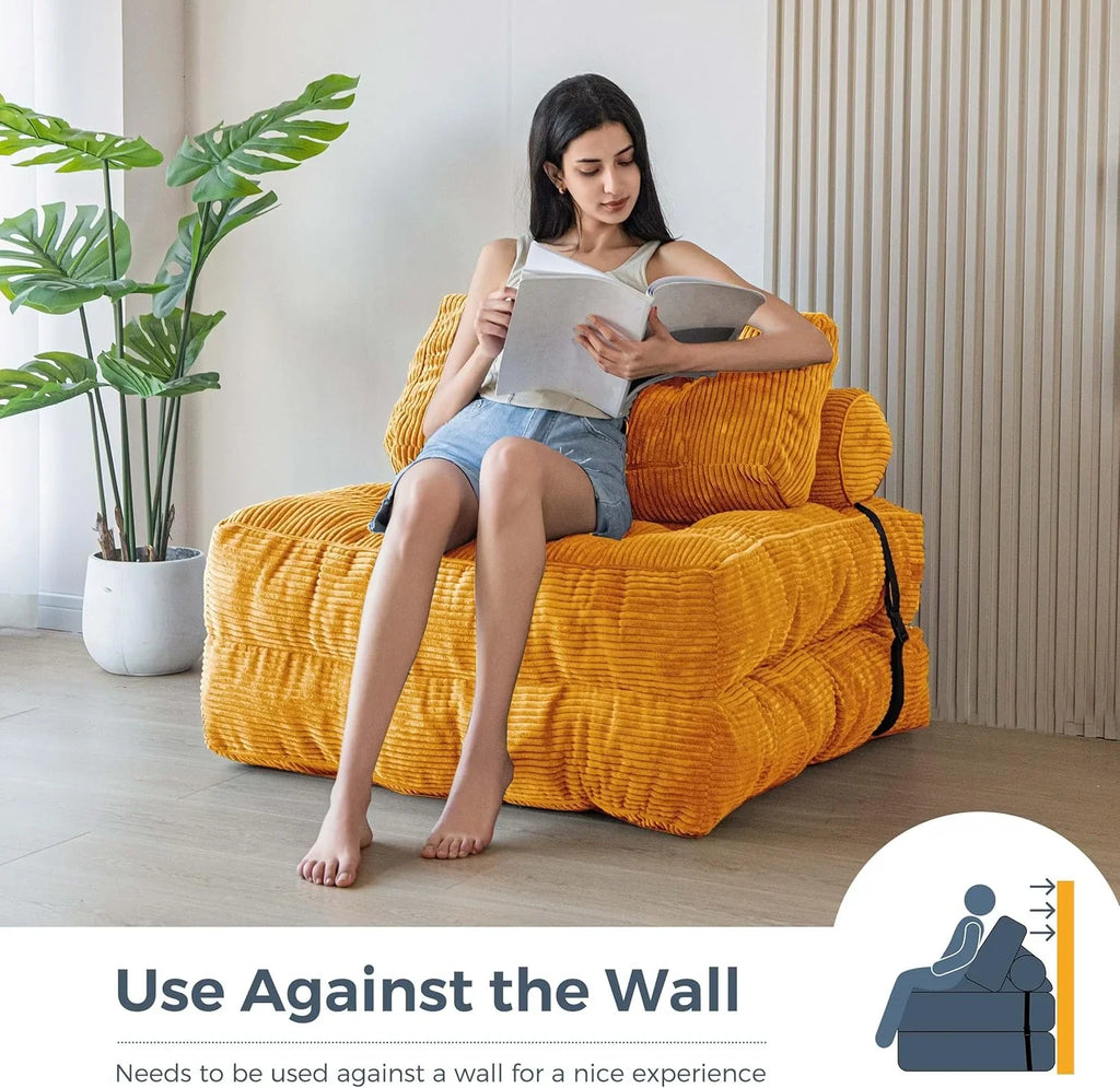 Canapé-lit pliant MAXYOYO, fauteuil convertible avec oreiller, matelas pliable avec support dorsal, fauteuil-lit pliant portable