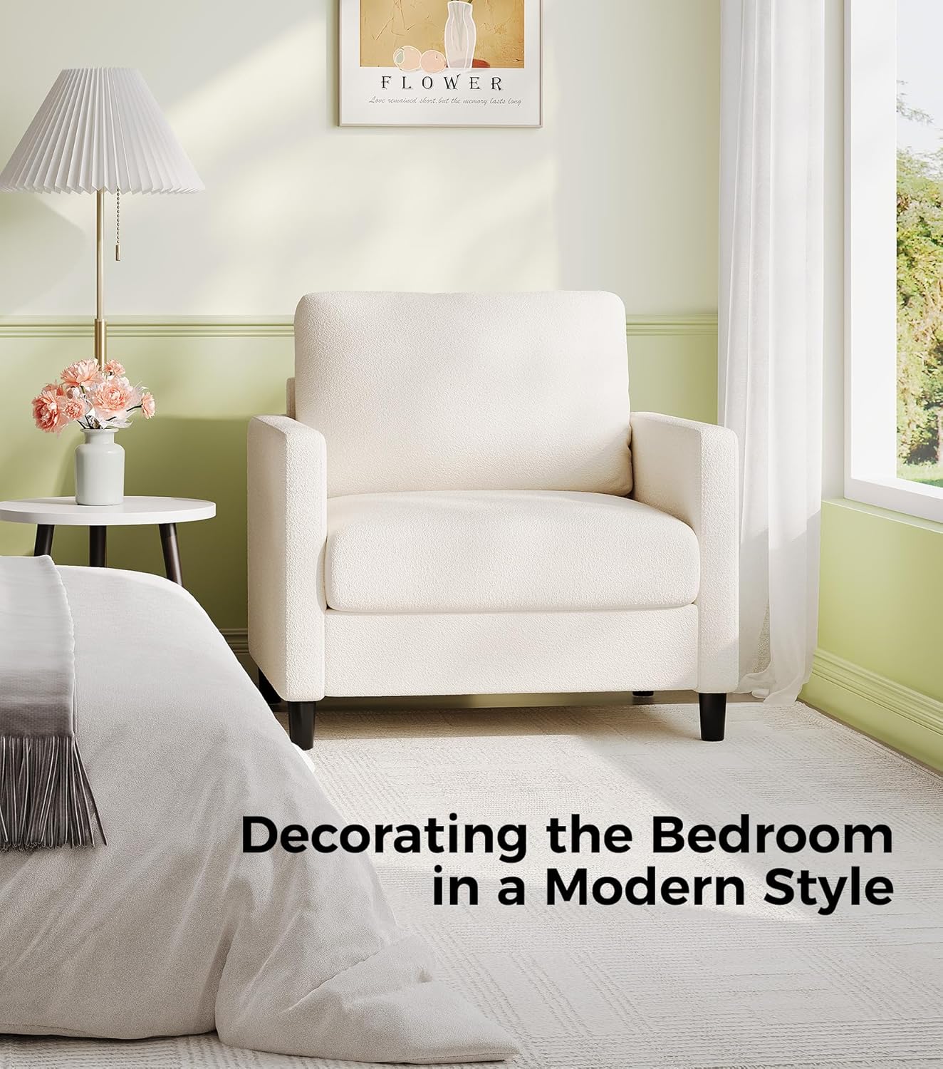 Causeuse de 51 pouces, causeuse confortable en velours côtelé