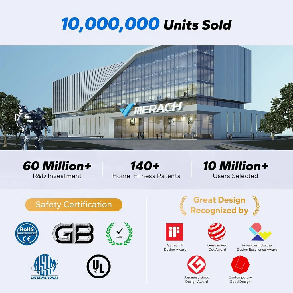 Rameur domestique Merachi à résistance silencieuse et double glissière