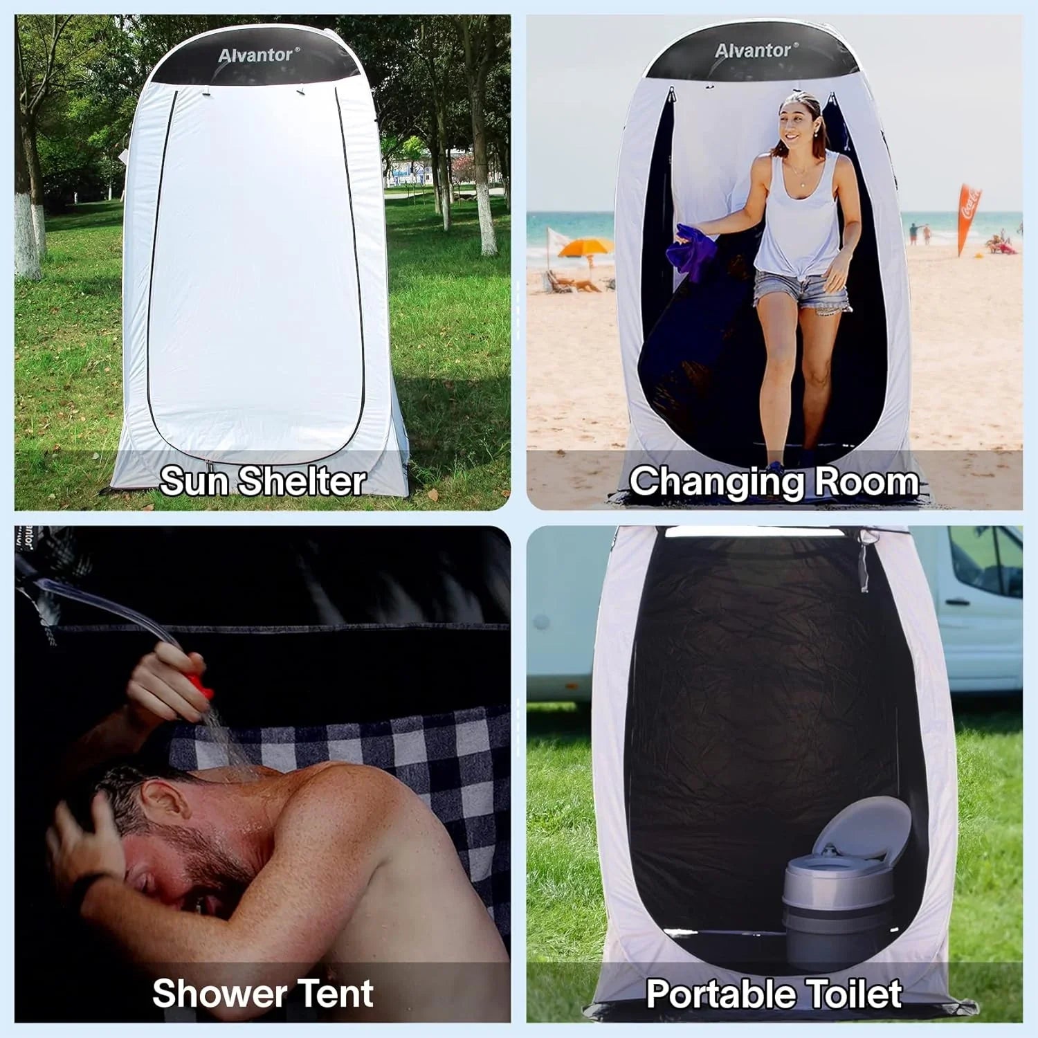 Tente de douche, vestiaire escamotable, douche extérieure, tente d'intimité escamotable, tente de toilette, abri portable pour vestiaire de camping