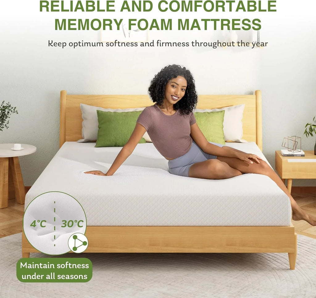 Matelas double de 8 pouces avec mousse à mémoire de forme pour un soutien moyennement ferme