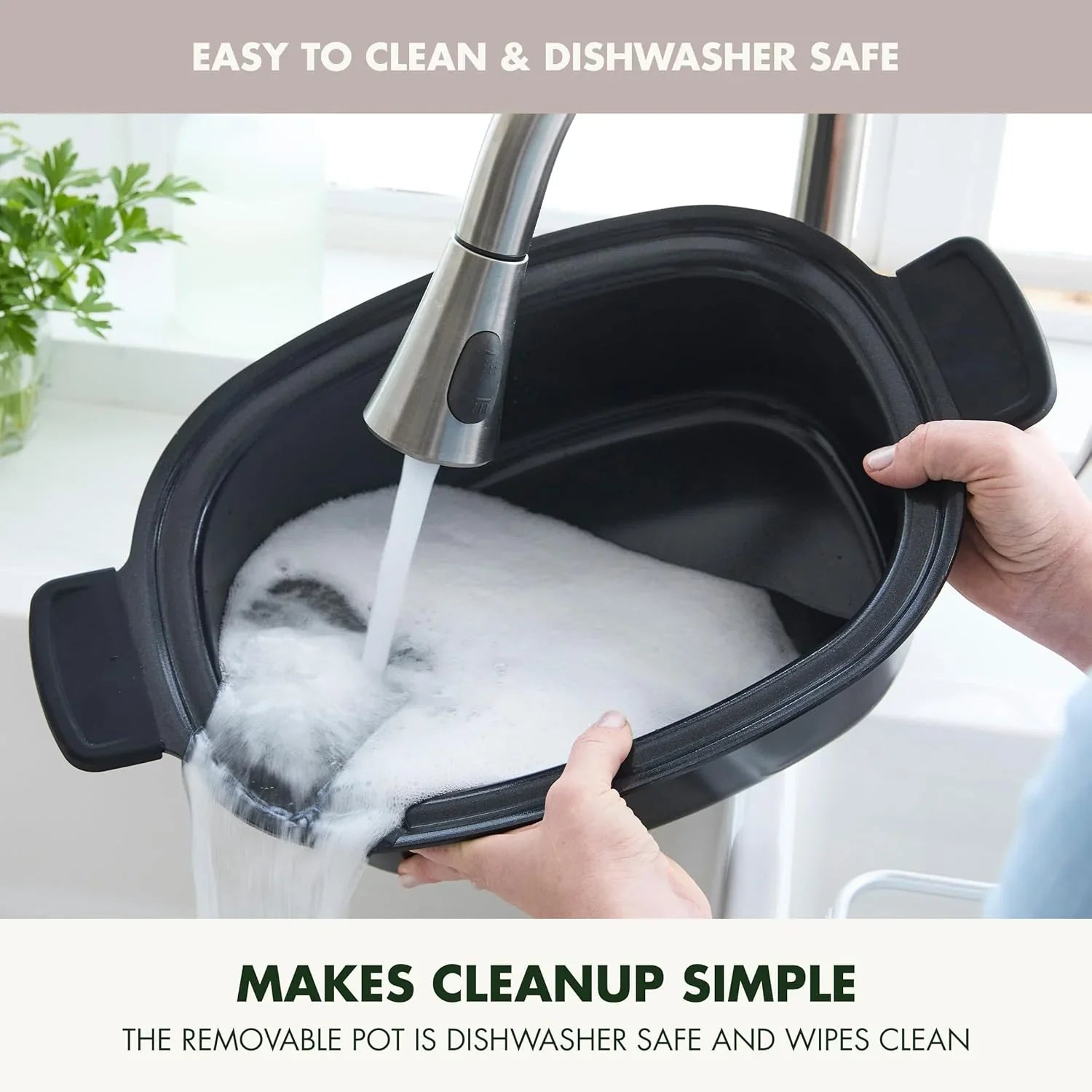 Mijoteuse électrique programmable 8 en 1 de 6 litres avec couvercle lavable au lave-vaisselle et base amovible