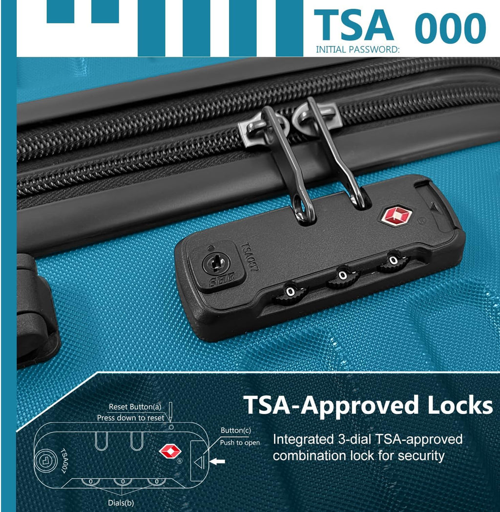 Ensemble de bagages à main légers et extensibles à coque rigide de 6 pièces