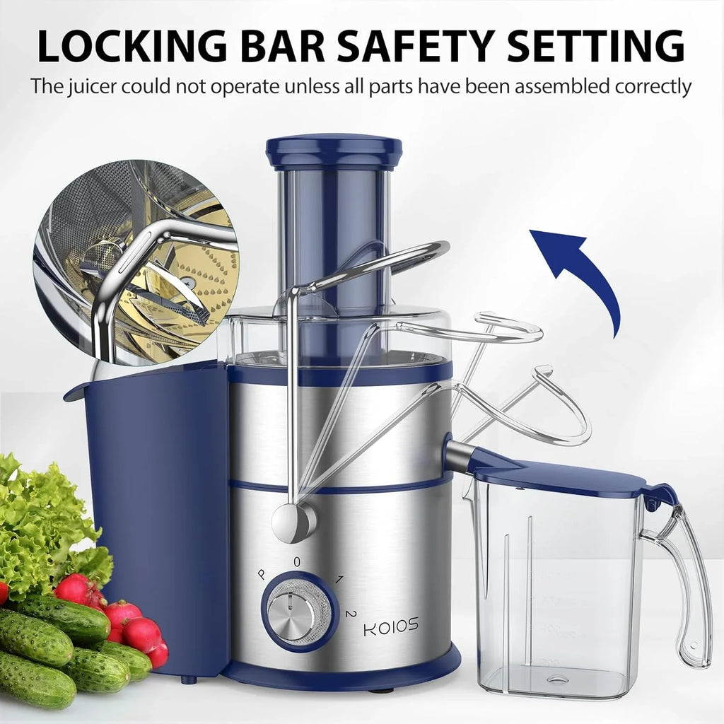 Centrifugeuse KOIOS 1 300 W avec goulotte d'alimentation extra large de 7,6 cm et filtre en titane