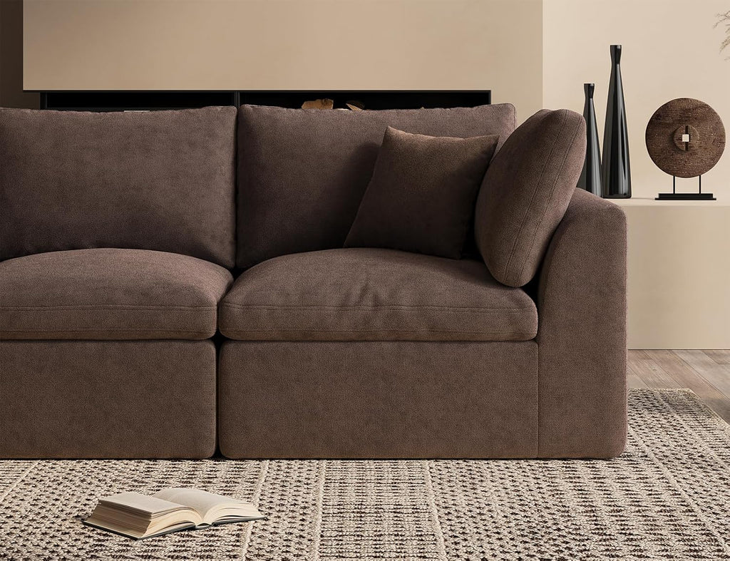 Canapé sectionnel Cloud de 110 pouces pour le salon, canapé convertible en L, canapé sectionnel 3 places