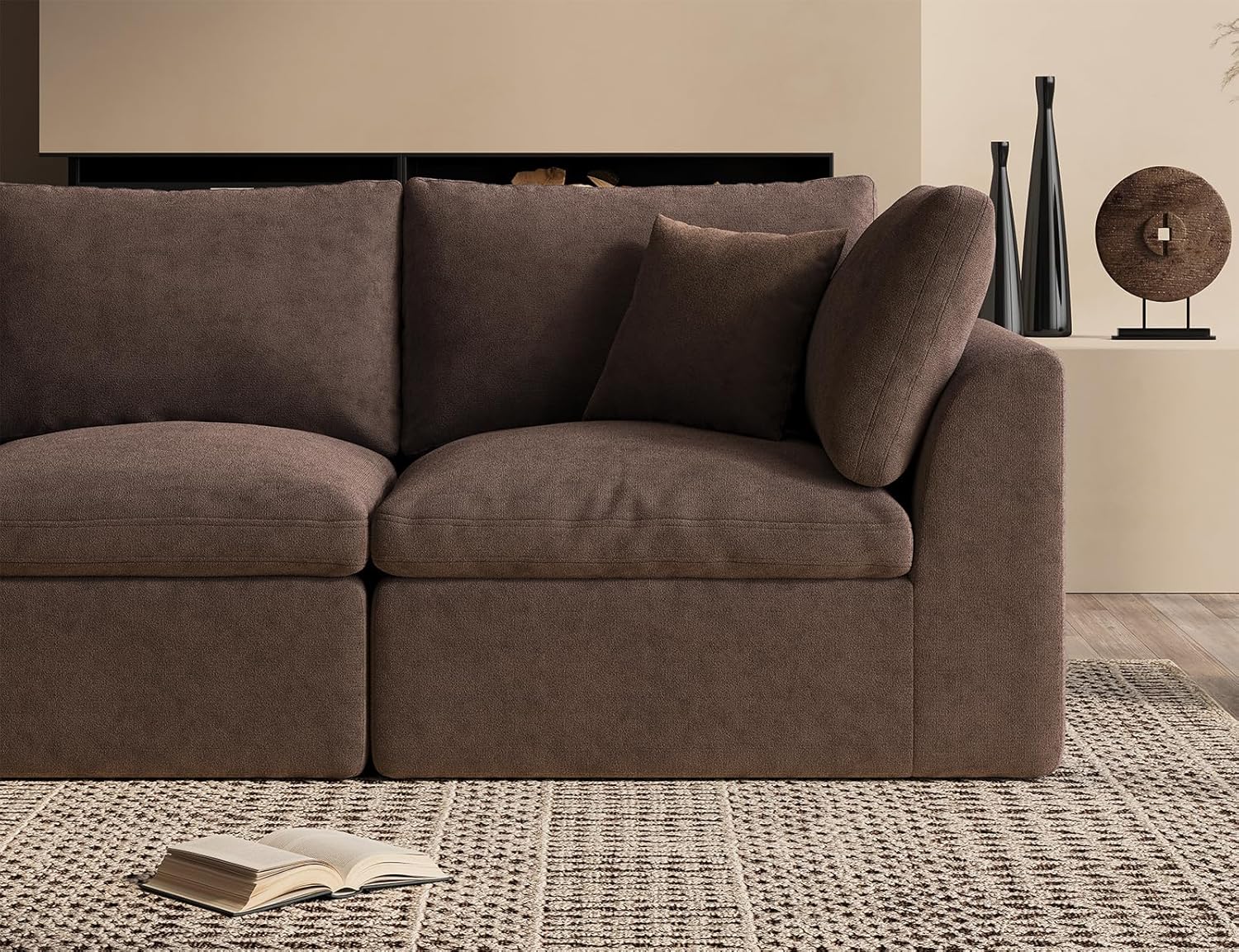 Canapé sectionnel Cloud de 110 pouces pour le salon, canapé convertible en L, canapé sectionnel 3 places