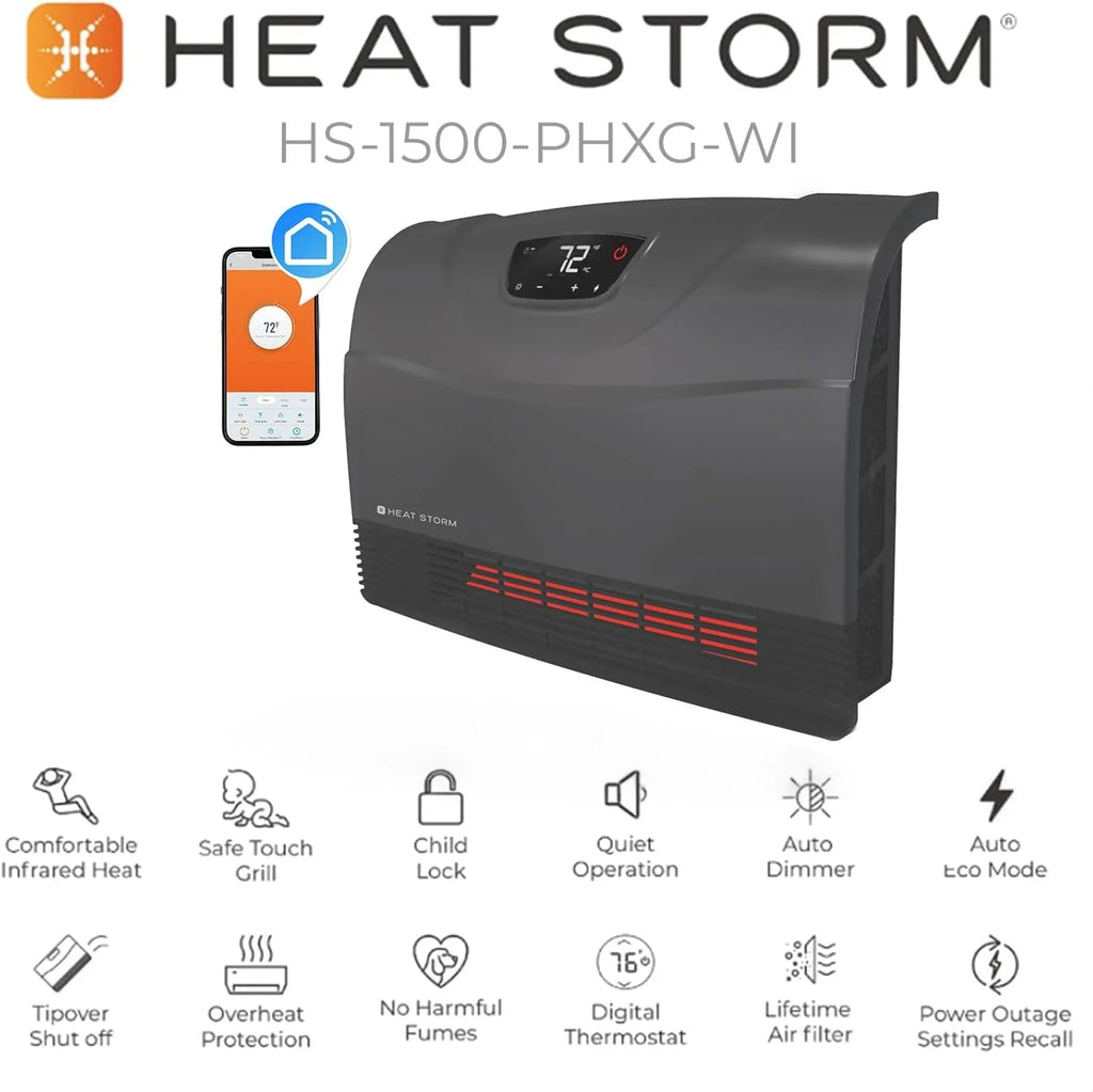 Chauffage infrarouge mural Wi-Fi HS-1500-PHX-WIFI