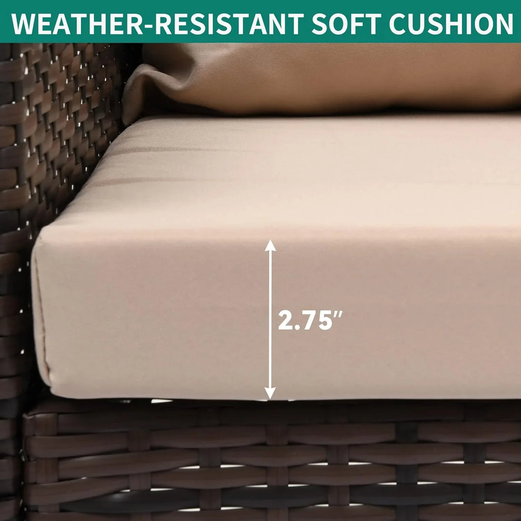 YITAHOME Balancelle suspendue pour porche, 3 places, banc d'extérieur en osier