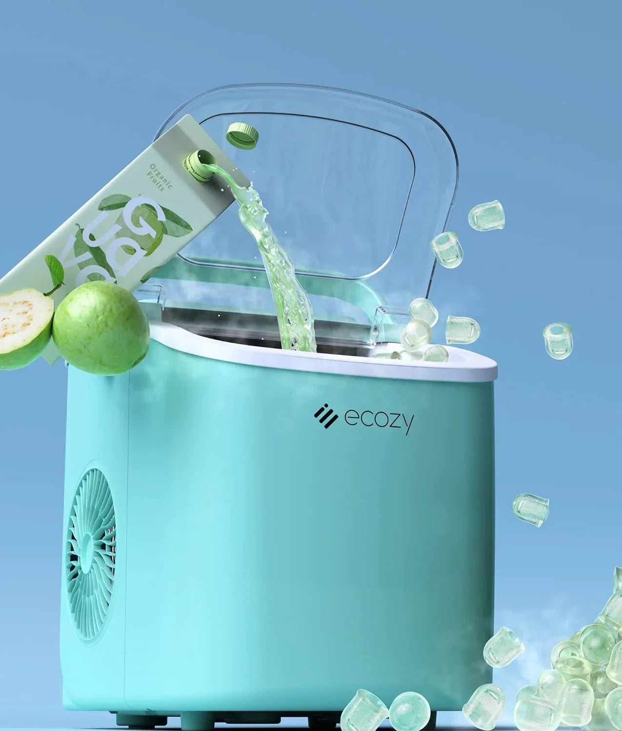 La machine à glaçons portable de comptoir Ecozy produit 9 glaçons en 6 minutes