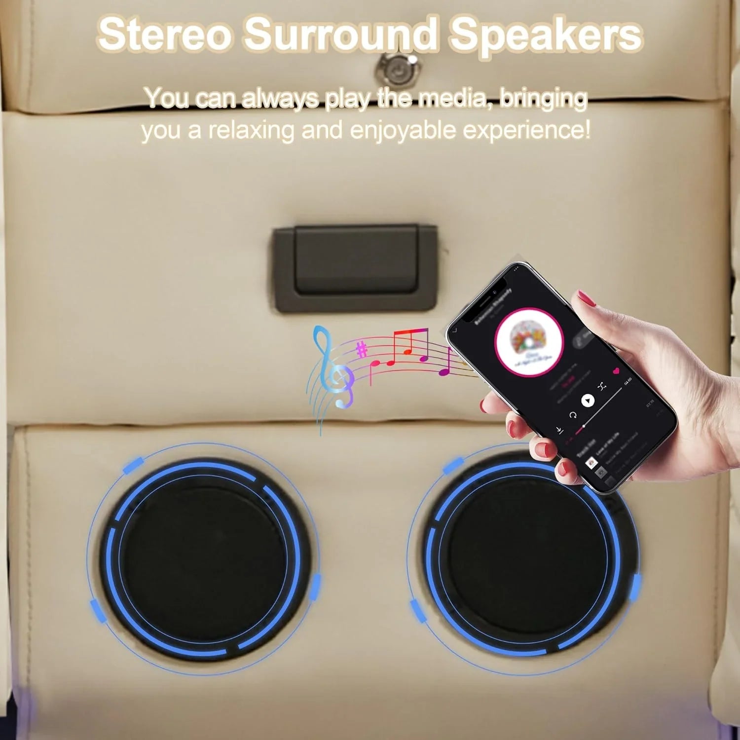 Canapé inclinable électrique TUNYI avec fonctions massage et chauffage, siège home cinéma avec console, canapé inclinable électrique pour camping-car