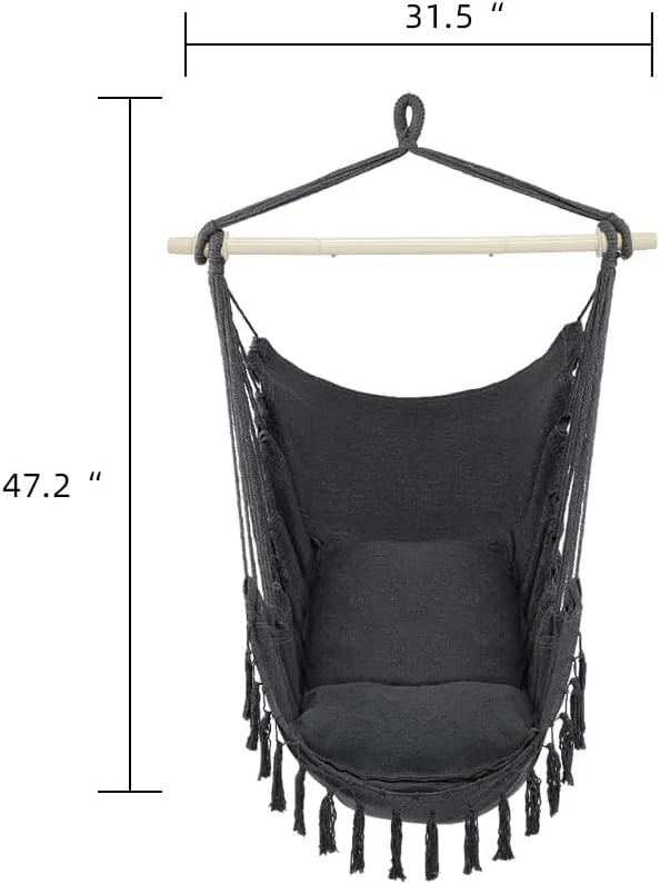 ONCLOUD Hamac Chaise Balançoire à Corde Suspendue, peut supporter jusqu'à 550 lb,