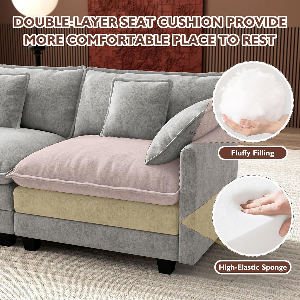 Canapé modulaire moderne en forme de U de 146 pouces d'ihanherry