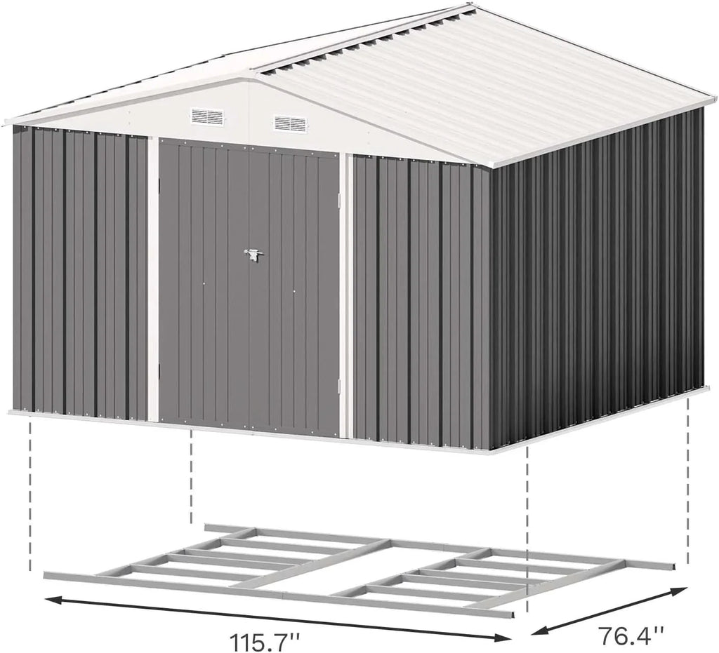 Patiowell Abri de rangement extérieur 5 x 3 pi, abri à outils avec toit en pente et porte verrouillable