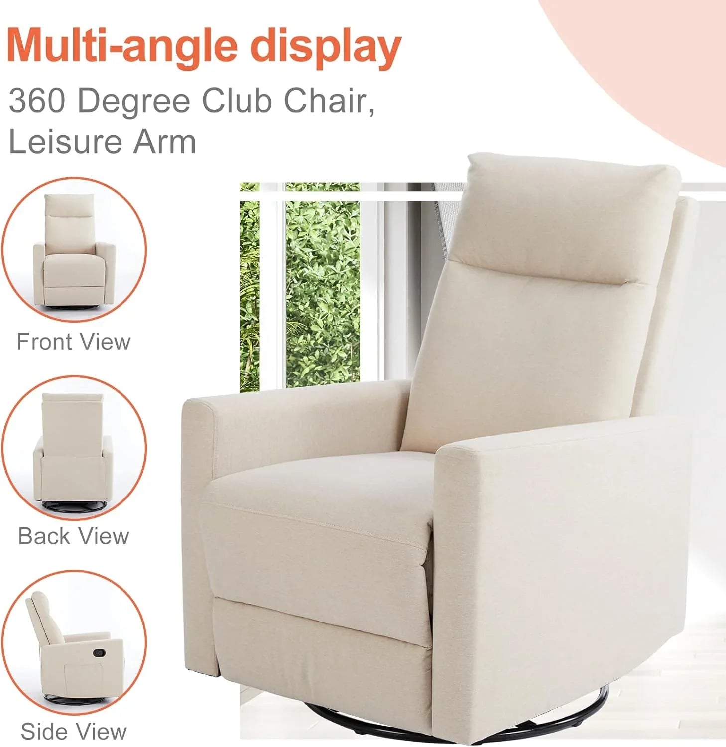 Fauteuil inclinable de massage pour adulte Sweetcrispy, siège de cinéma maison réglable avec support lombaire