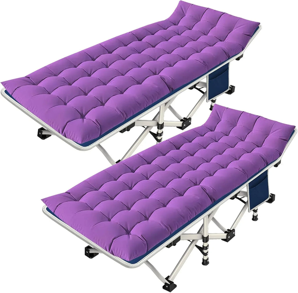 Lot de 2 lits de camp avec matelas, lit pliant confortable et robuste pour bébé