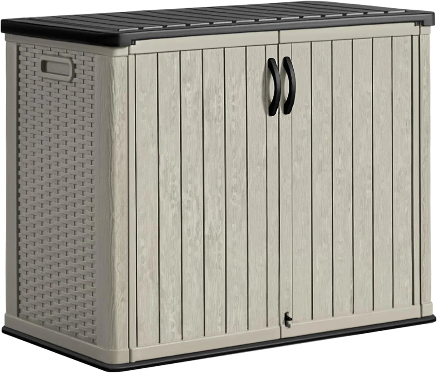 Abri de rangement horizontal extérieur Greesum 27 pieds cubes en résine grand coffre de rangement