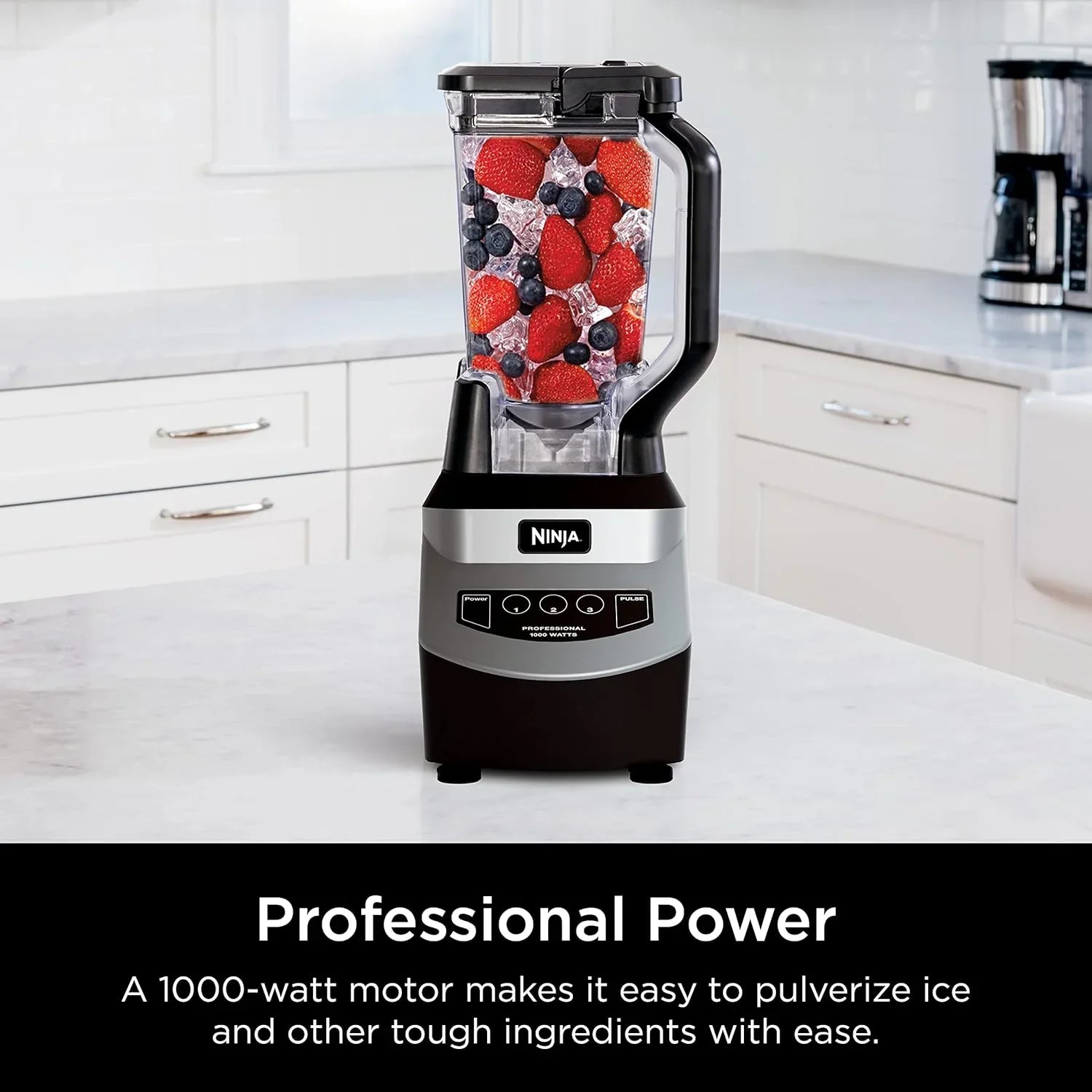 Mixeur compact professionnel Ninja BL660, 1 100 W, 3 fonctions, idéal pour les boissons glacées, les smoothies, les sauces et bien plus encore.