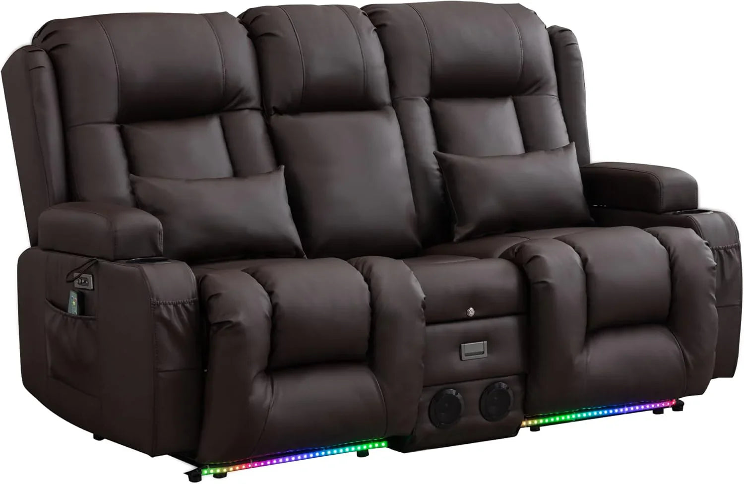 Canapé inclinable électrique TUNYI avec fonctions massage et chauffage, siège home cinéma avec console, canapé inclinable électrique pour camping-car