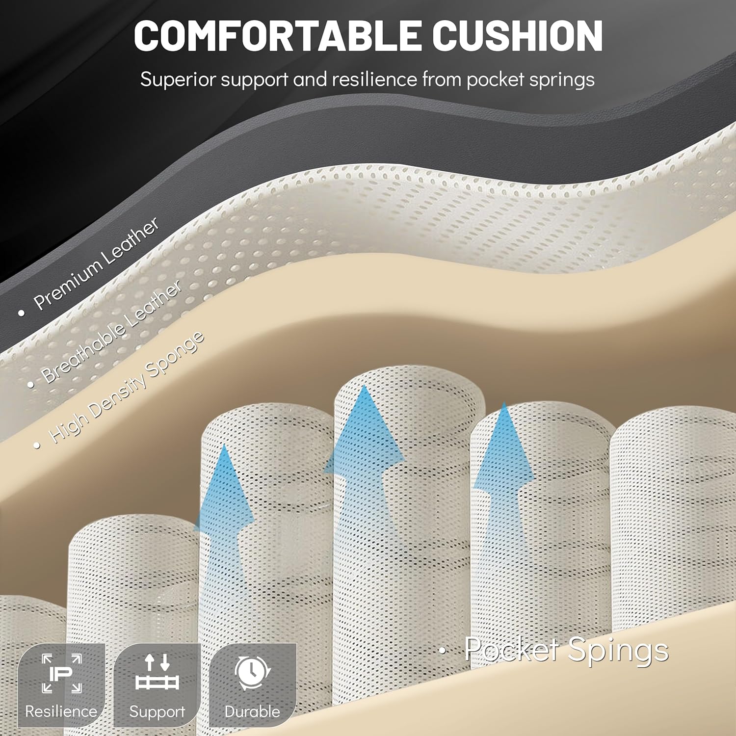 Chaise de bureau de massage avec repose-pieds, grande et haute chaise de bureau en cuir 500 lb