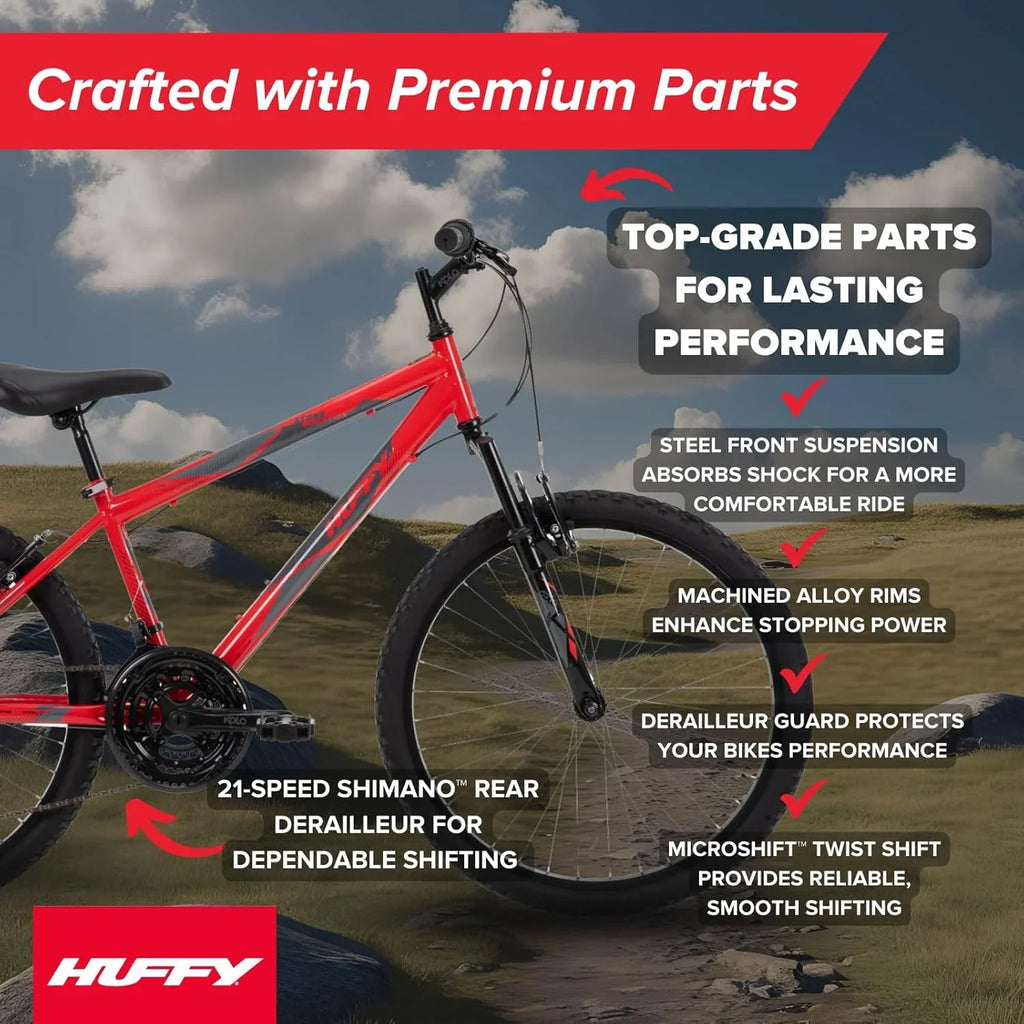 VTT semi-rigide Huffy Stone Mountain, pour garçons/filles/hommes/femmes, tailles 20"/24"/26"