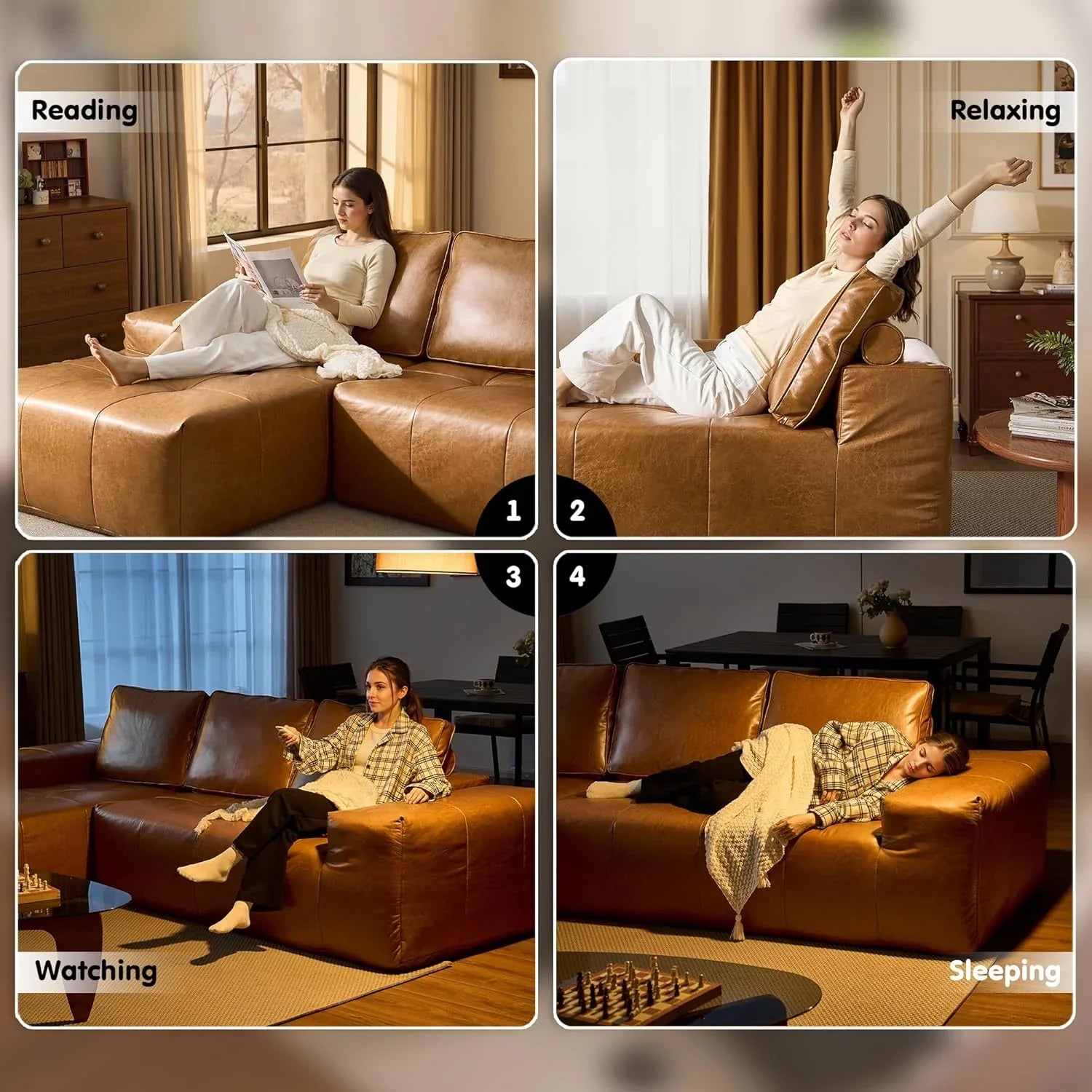 Canapé Ovios 104" Cloud Section Fauteuil en L, canapé modulaire moderne