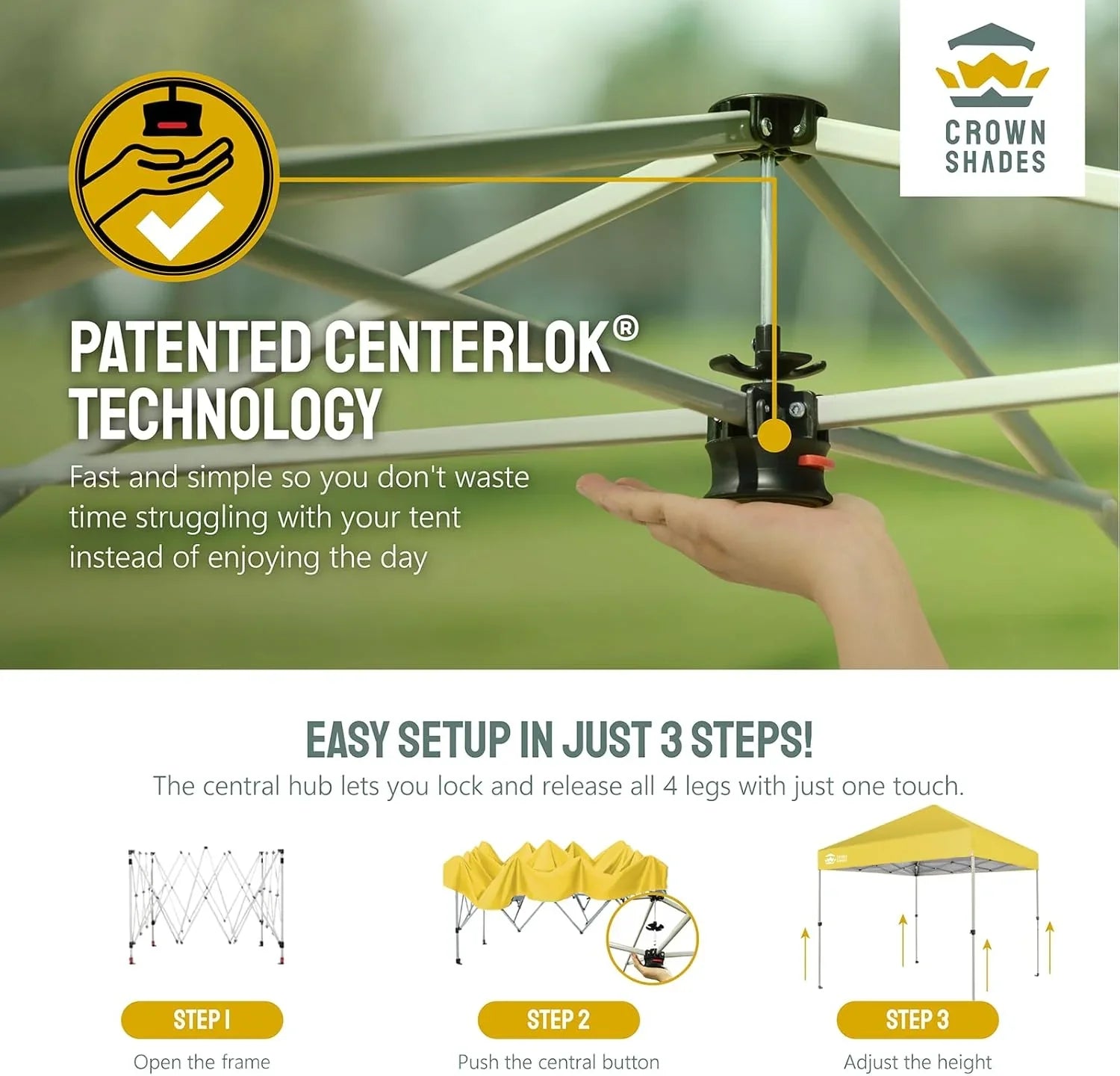 Auvent pop-up 10x10 - Installation en un clic - Tente de plage - Parasol extérieur avec dessus argenté, 3 hauteurs et 4 poches à sable