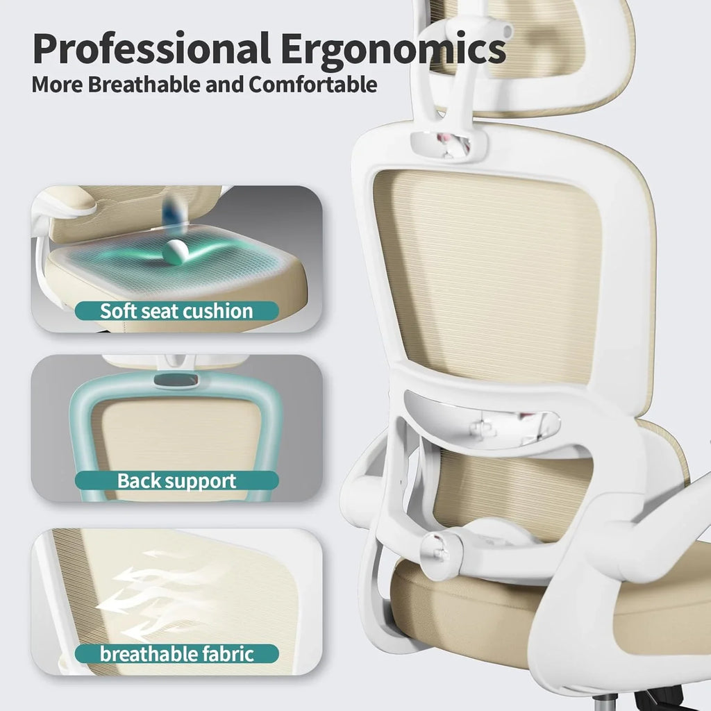 Chaise de bureau ergonomique TRALT, 150 kg, chaise de jeu à domicile avec roulettes