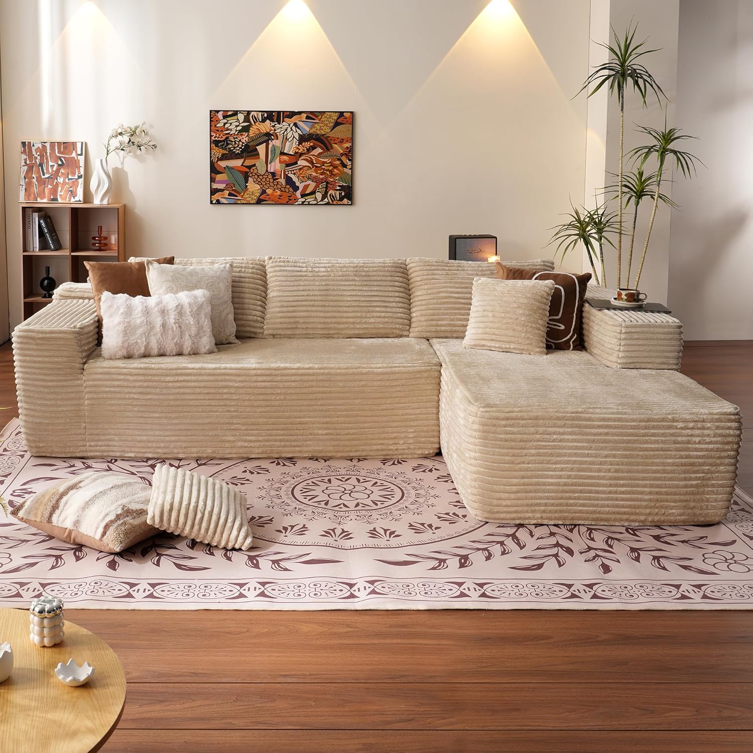 Canapé Ovios 104" Cloud Section Fauteuil en L, canapé modulaire moderne