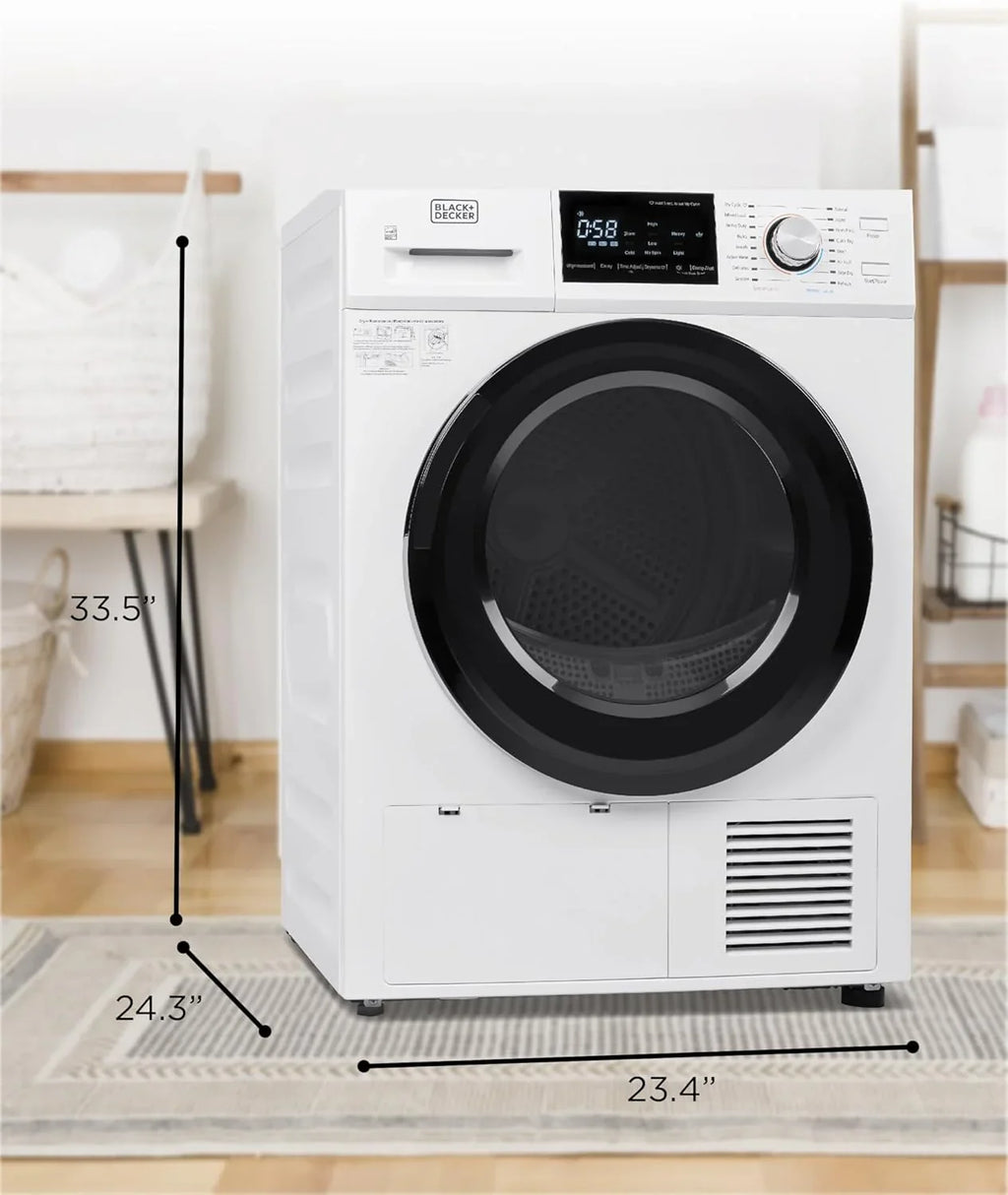 Sèche-linge compact, sèche-linge électrique de 1,5 pi³, 850 W, sèche-linge portatif ventilé de 120 V