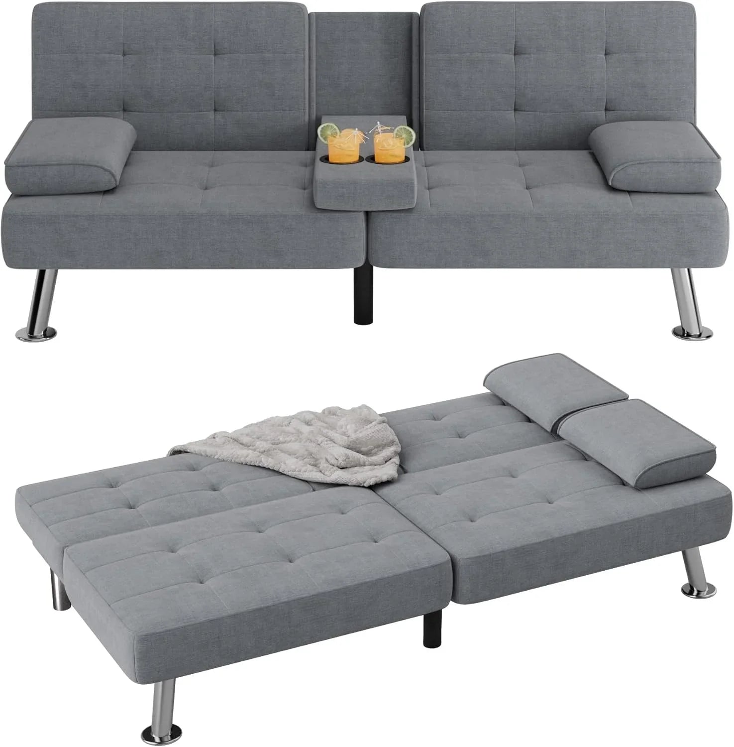 Canapé-lit futon Flamaker Ensemble futon pliant moderne Chaise longue convertible