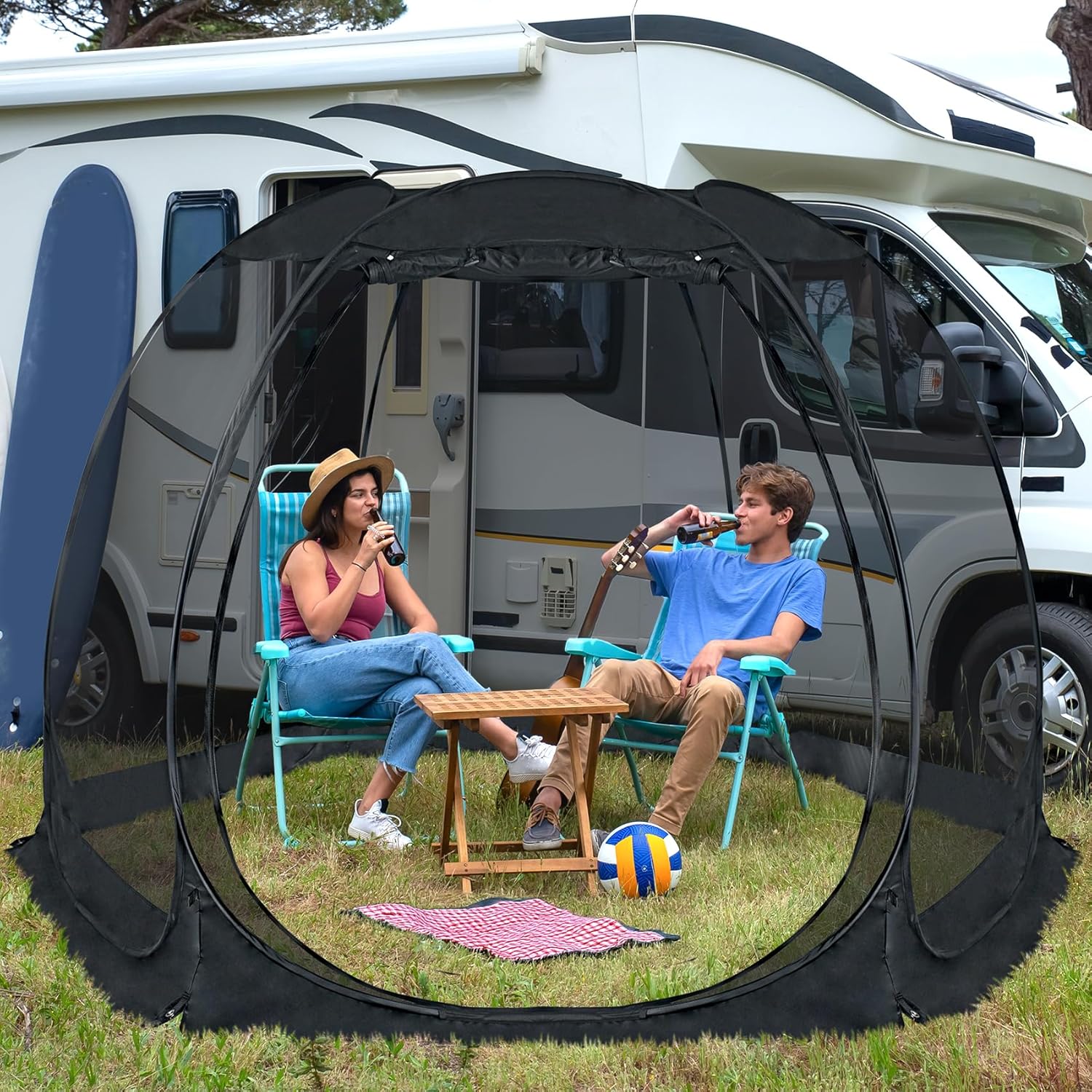 Gazebo Alvantor Screen House, tente à auvent abri igloo escamotable pour 6-10-15 personnes