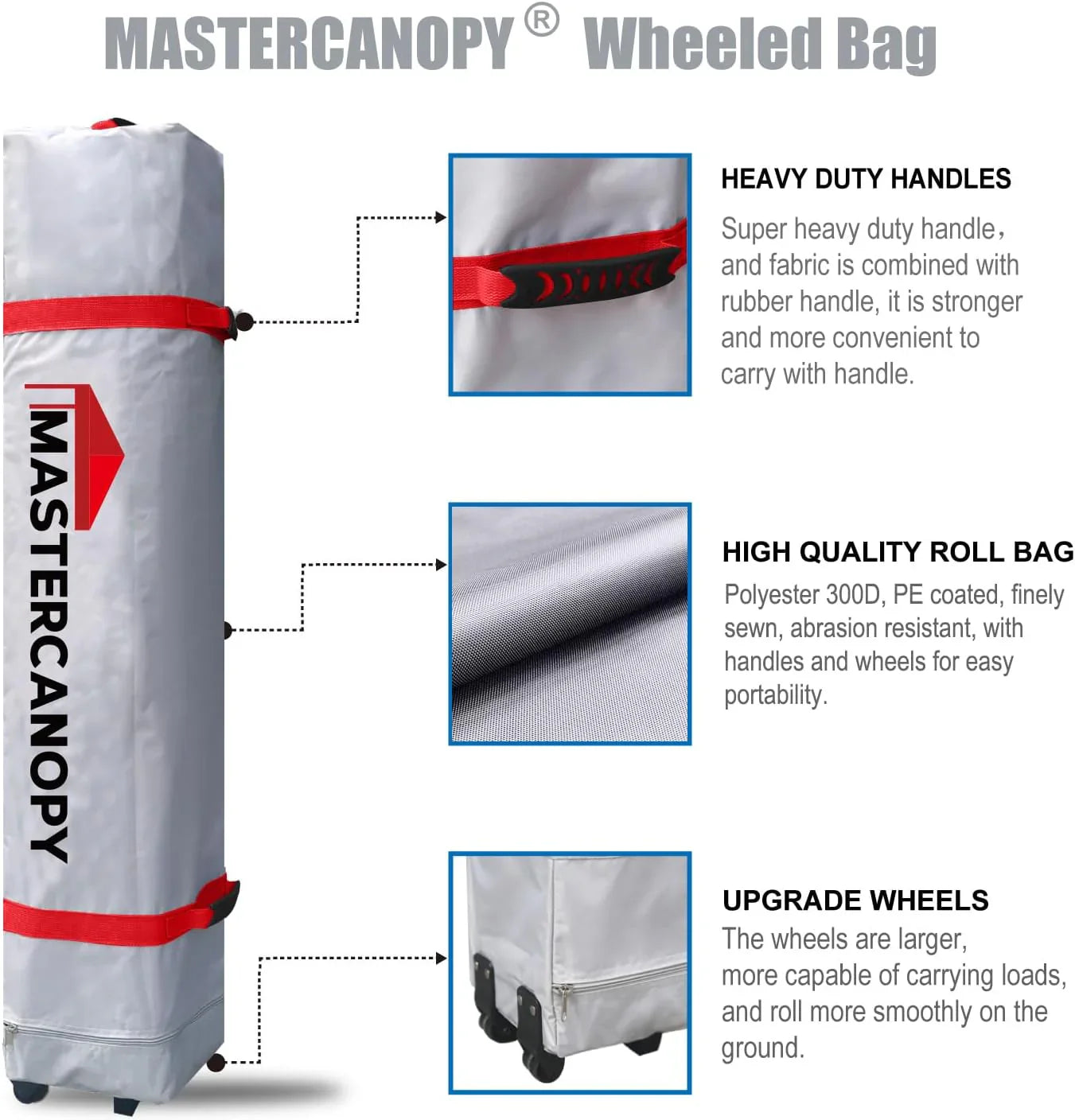 Tente pop-up robuste avec sac à roulettes (10 x 10, noir)