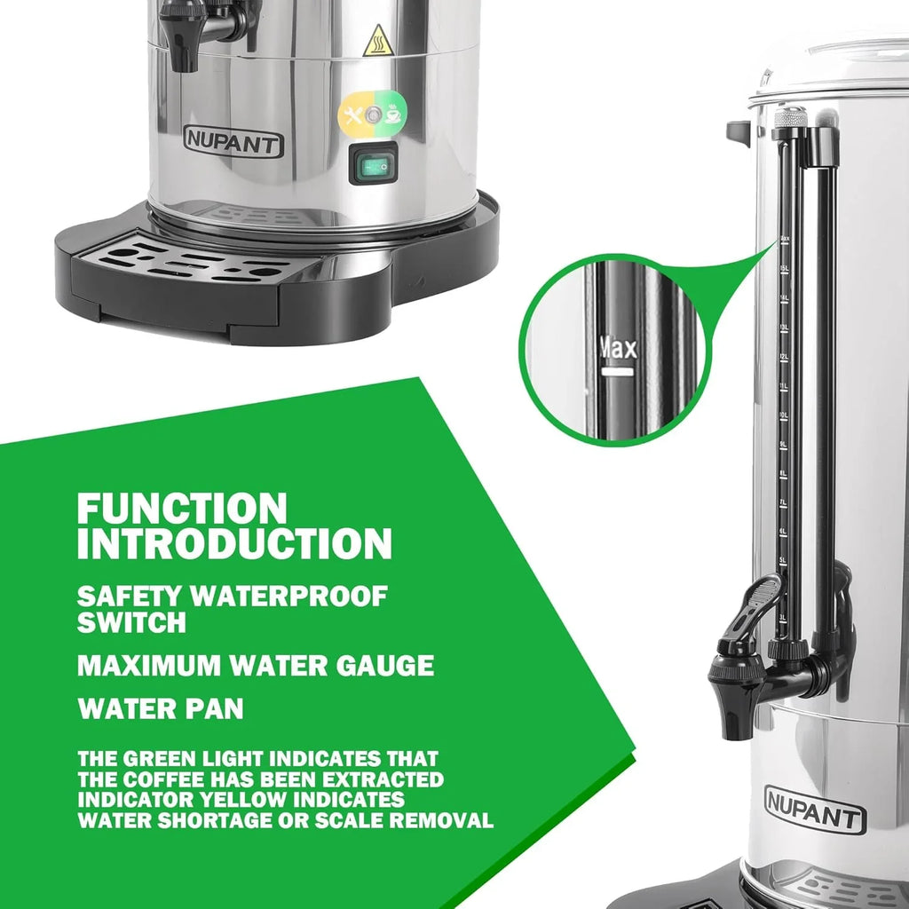 Cafetière professionnelle 15 litres en acier inoxydable 304