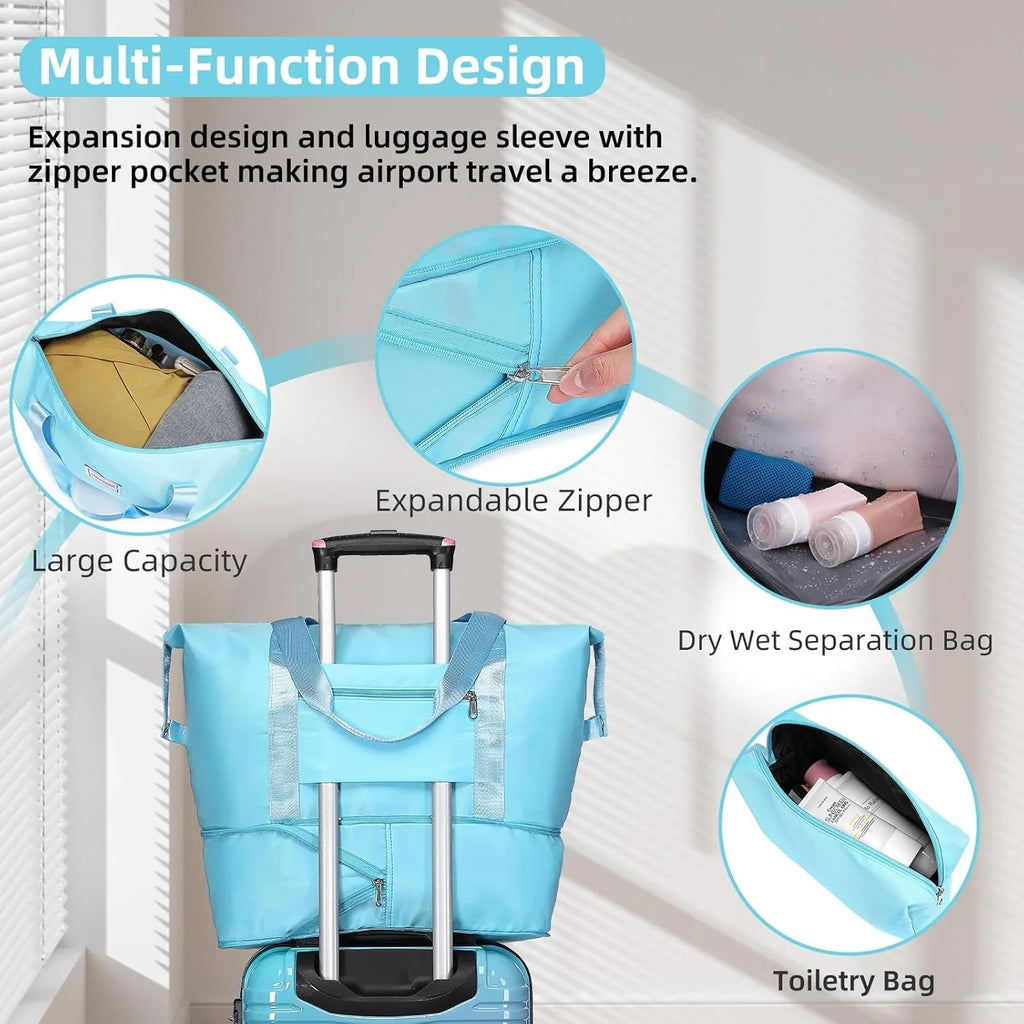 Ensemble de bagages 6 pièces, ensemble de valises rigides extensibles avec roulettes pivotantes, ensemble de bagages à roulettes légers