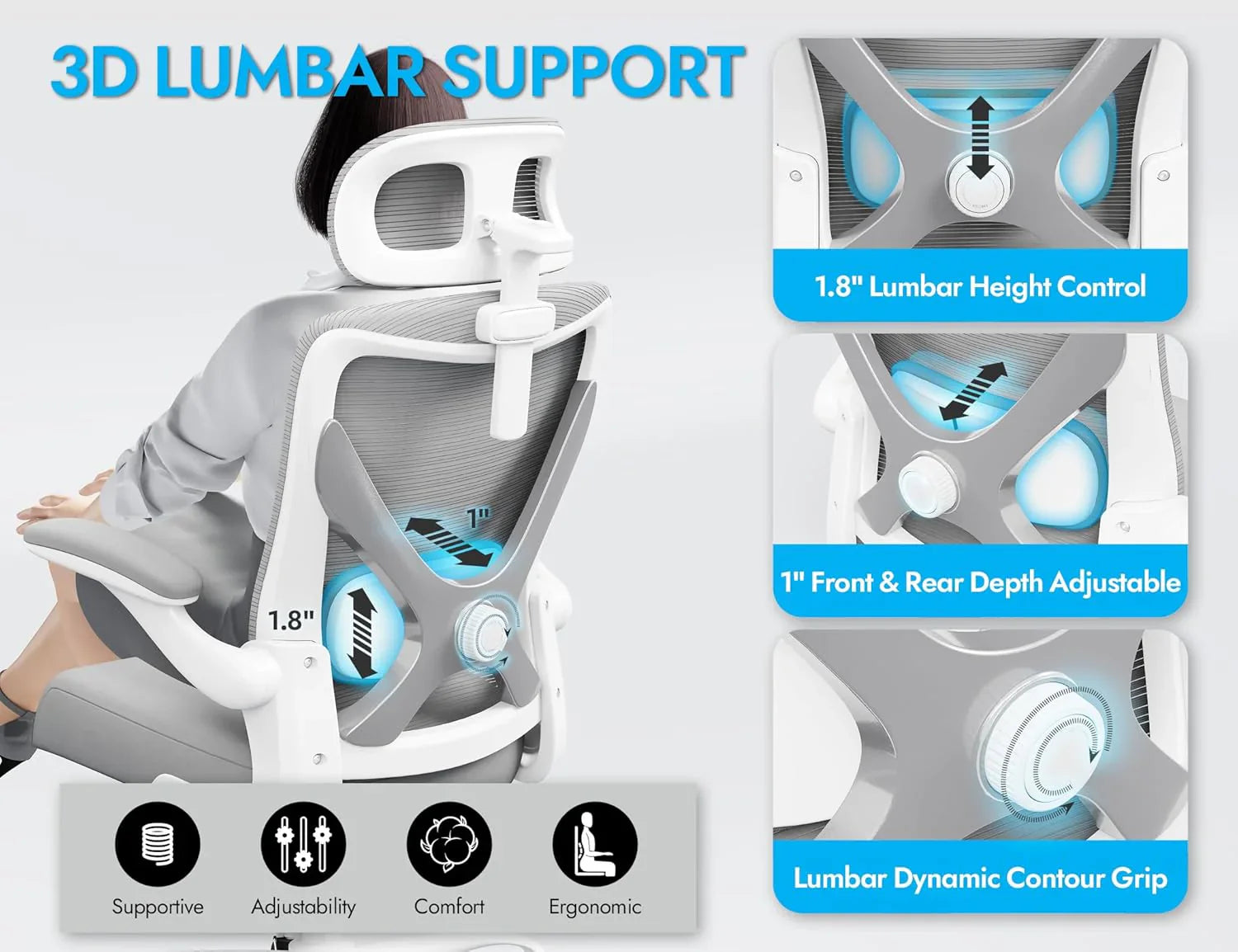 Bureau et chaise d'ordinateur de bureau, chaise de jeu, avec support lombaire et appui-tête