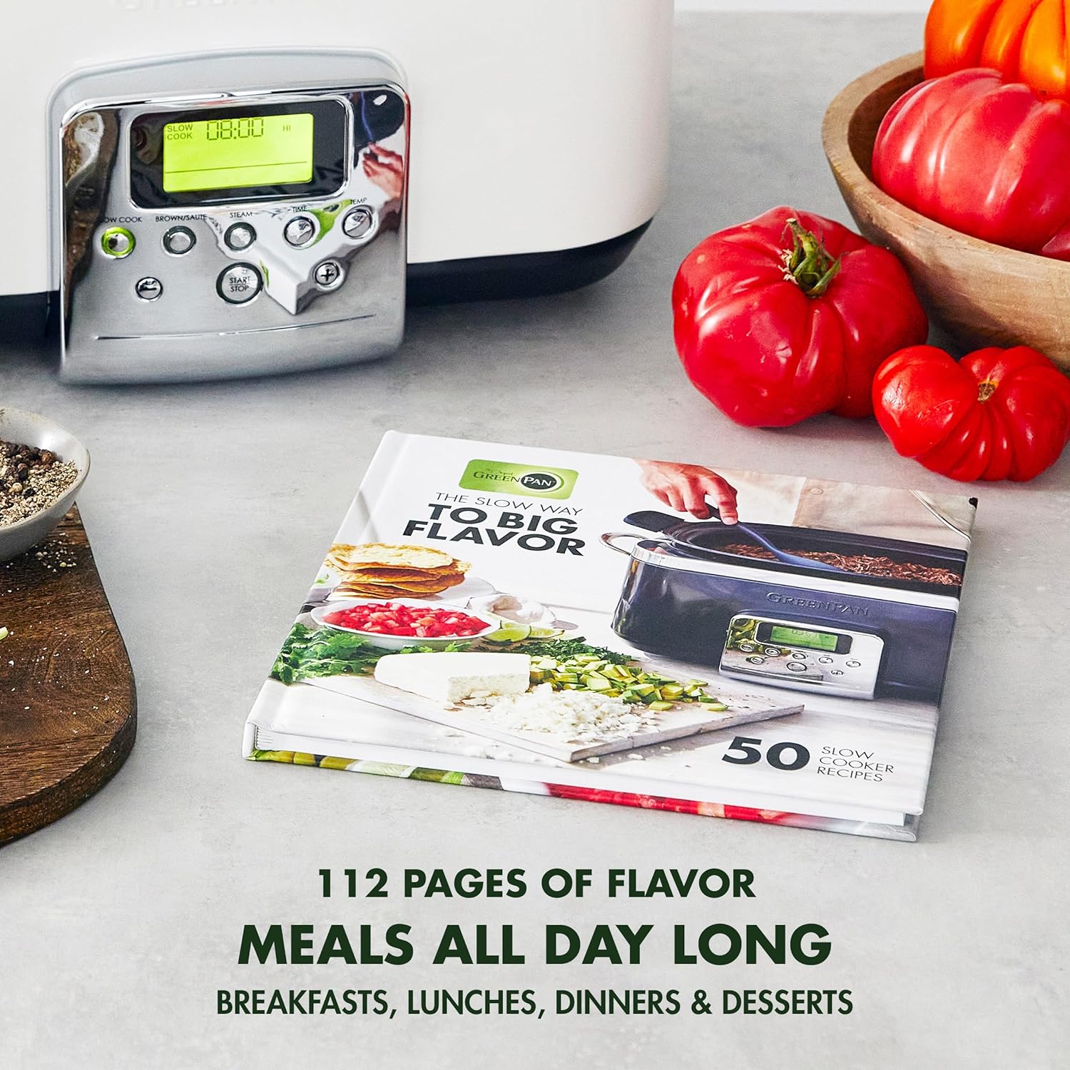 Mijoteuse électrique programmable 8 en 1 de 6 litres avec couvercle lavable au lave-vaisselle et base amovible