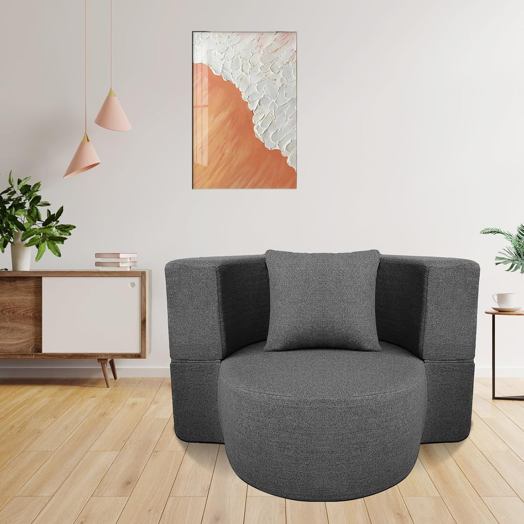 Canapé-lit gigogne de 60 pouces, canapé en mousse à mémoire de forme avec 2 oreillers, lit futon, lit d'appoint et canapé-lit,