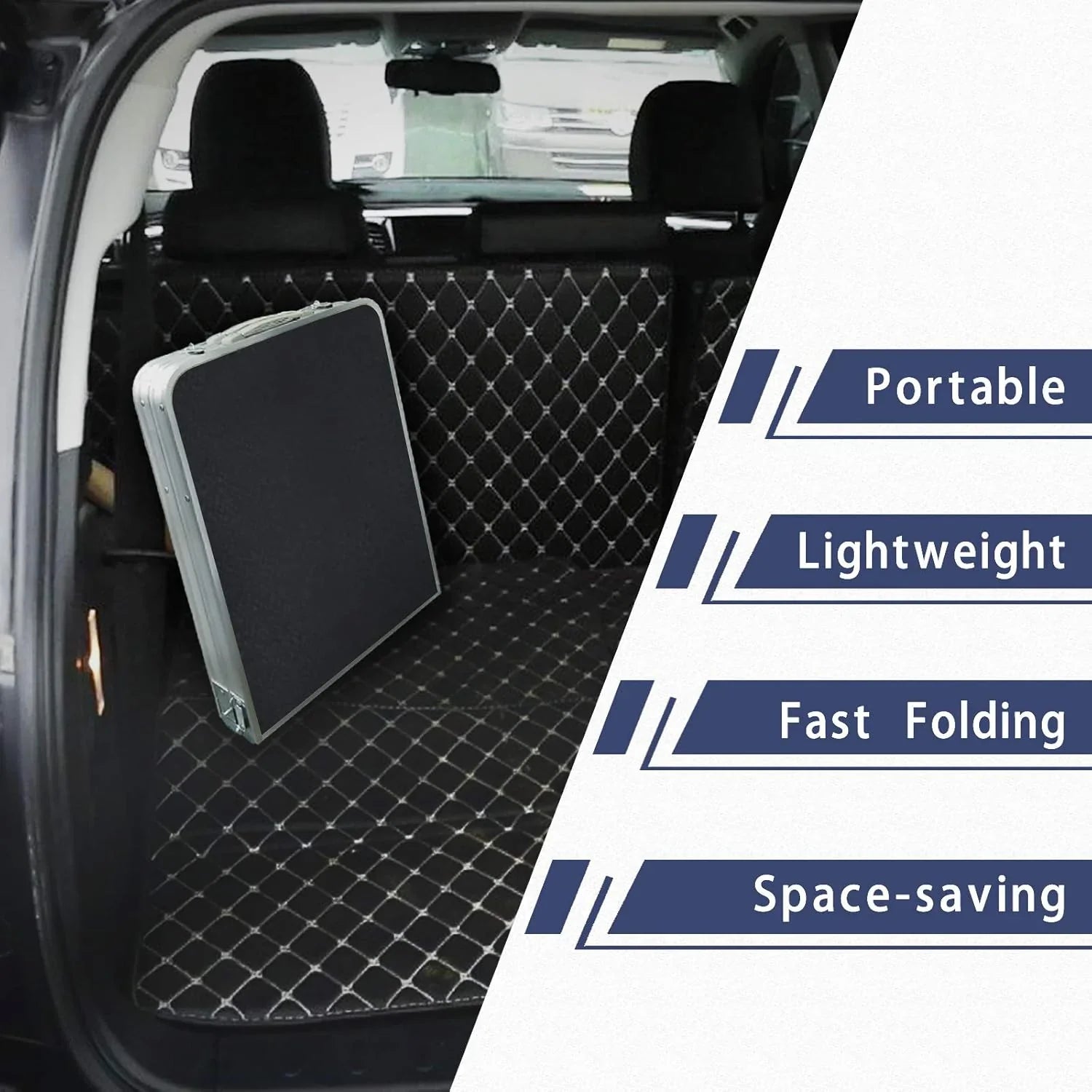 Table pliante d'extérieur en aluminium, légère, réglable en hauteur, avec rangement, pour barbecue, fête, camping
