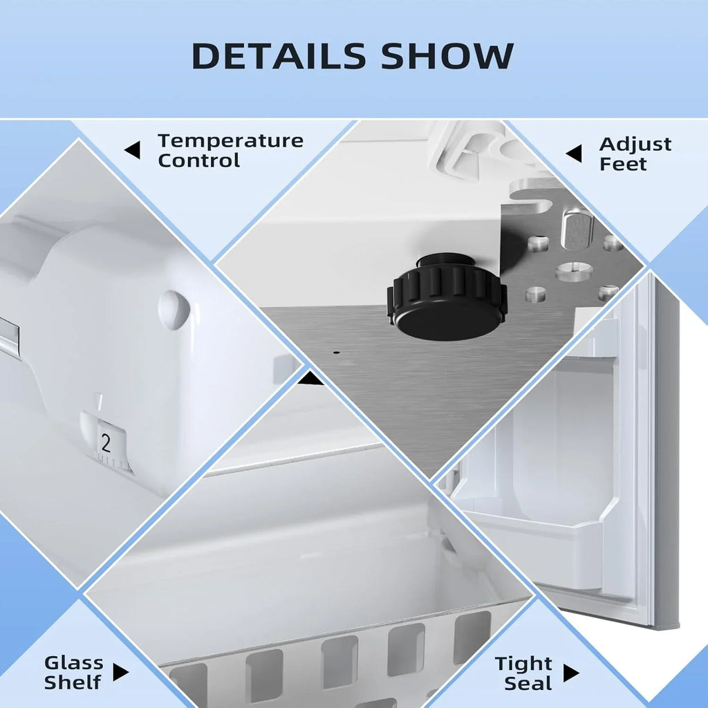 Mini-réfrigérateur NJStar de 3,2 pieds cubes avec congélateur, mini-réfrigérateur à double porte, réfrigérateur compact