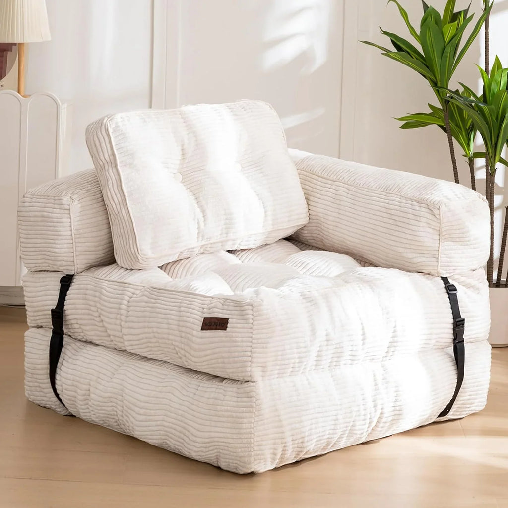 Canapé-lit pliant, canapé-lit convertible en L avec accoudoirs et oreillers