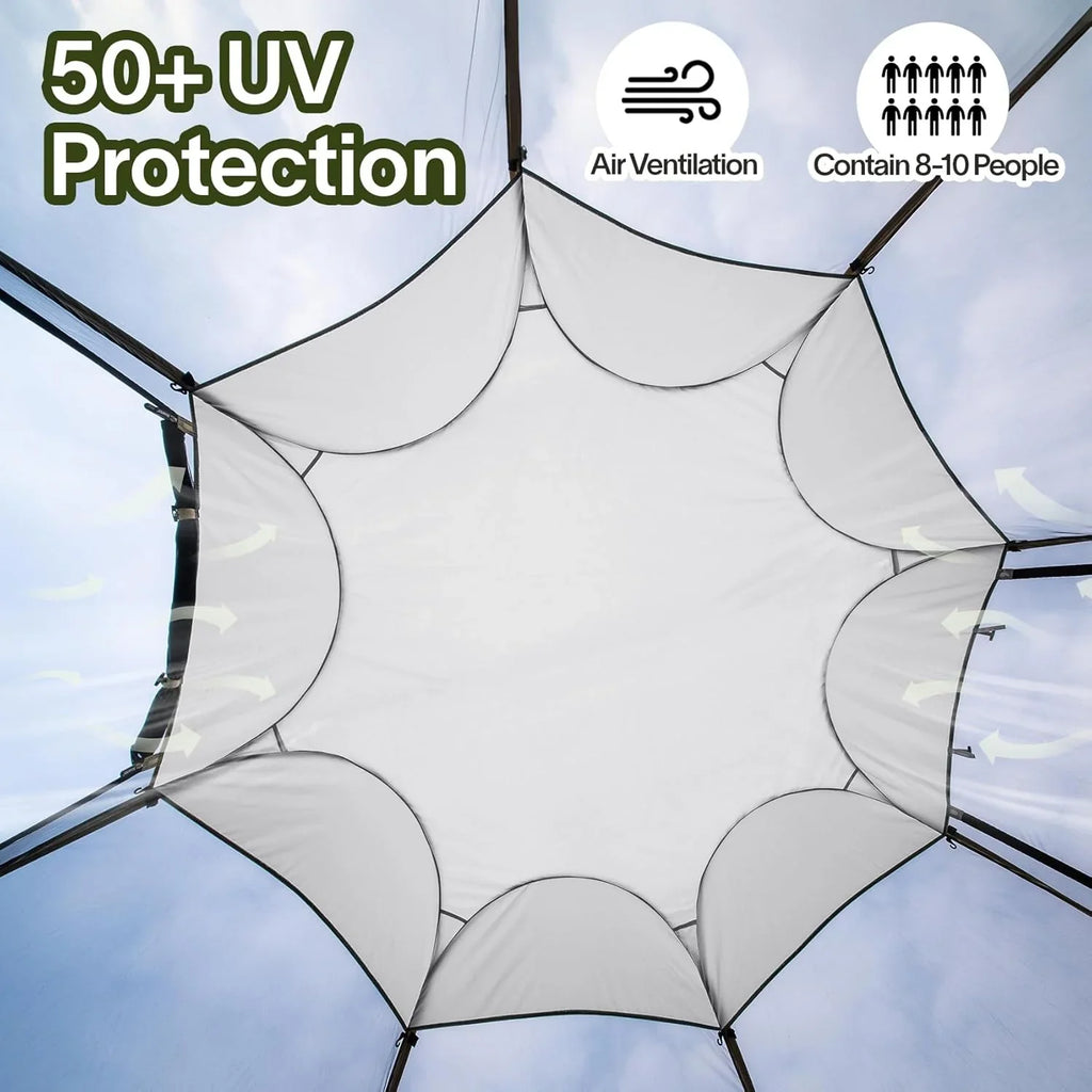 Gazebo à écran, peut accueillir 6 à 10 à 15 personnes Tente à baldaquin de style igloo avec moustiquaire sur les côtés Parfait pour le jardin, la terrasse, l'arrière-cour