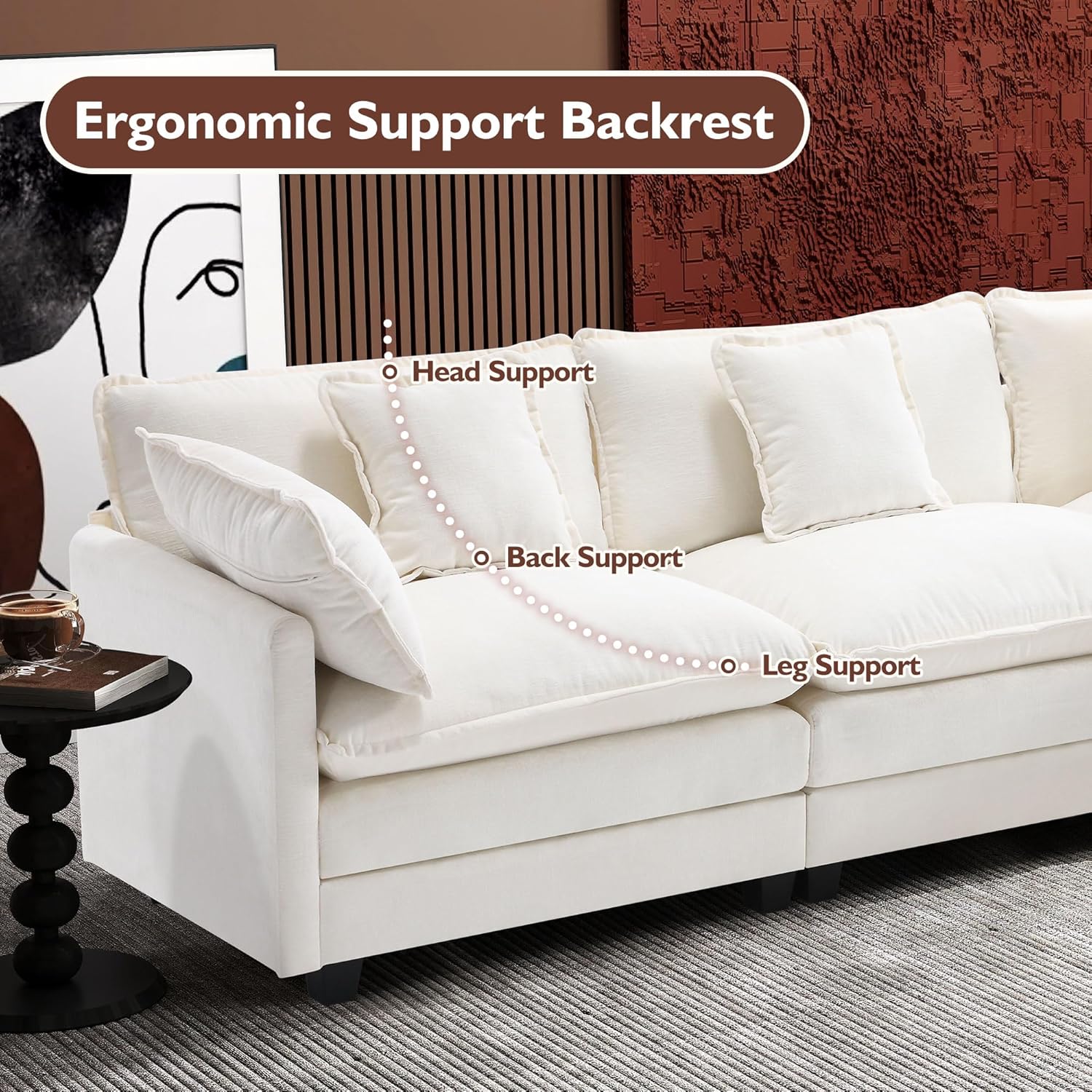 Canapé modulaire moderne en forme de U de 146 pouces d'ihanherry