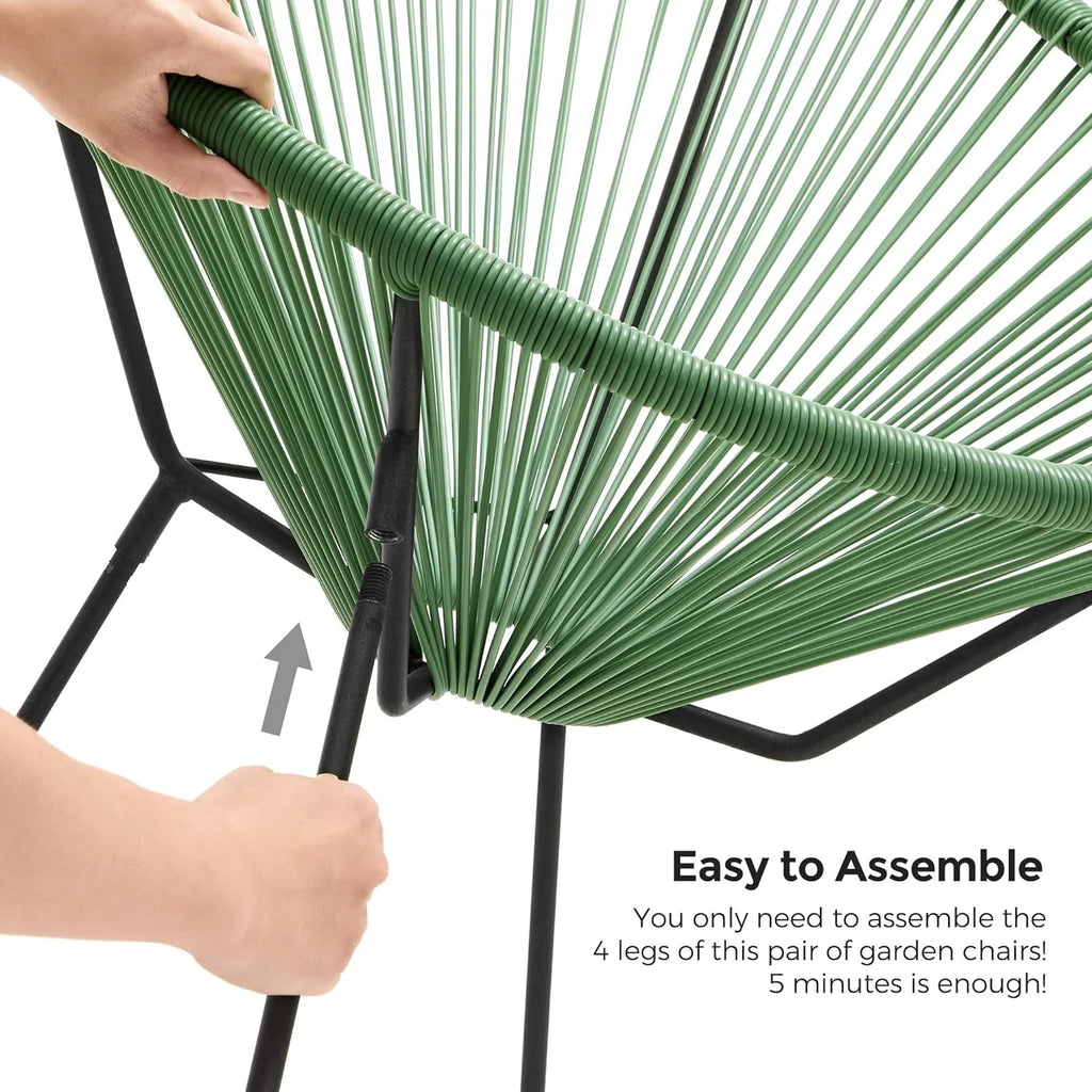 Canapé d'extérieur 2 places avec dossier en rotin synthétique