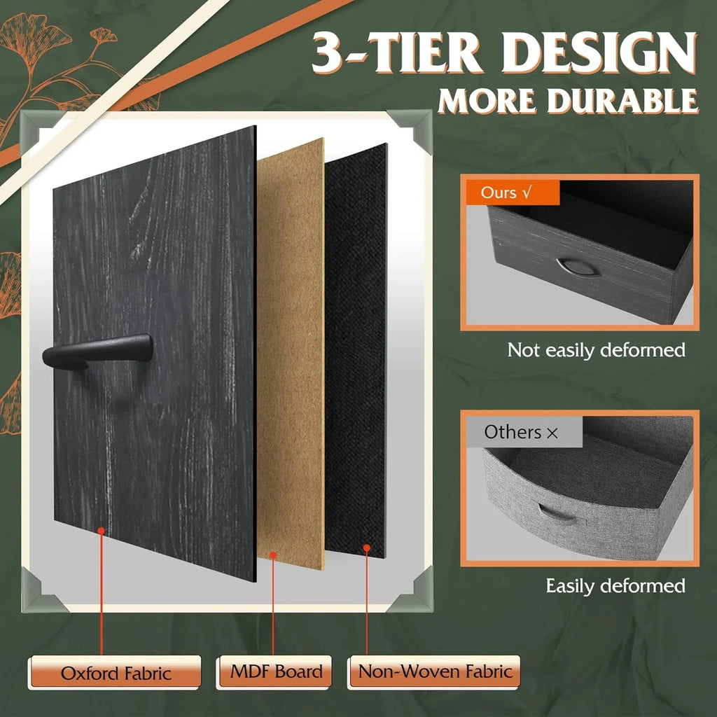 Unité de rangement avec 11 bacs en tissu, tiroirs de rangement avec cadre en acier, grande tour de rangement