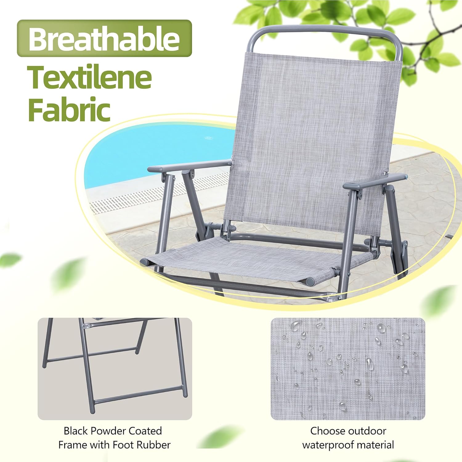 Ensemble table et chaises de salle à manger pliantes Vongrasig 6 pièces