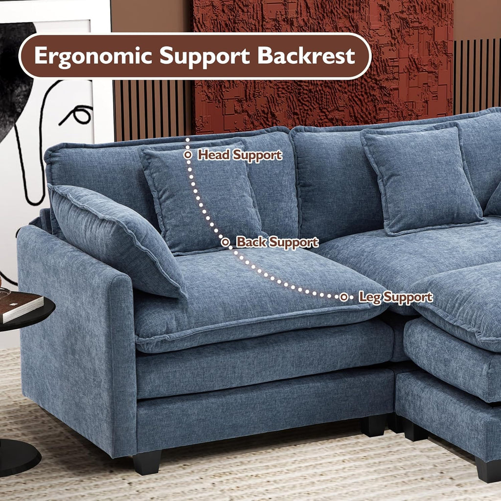 Canapé modulaire moderne en forme de U de 146 pouces d'ihanherry