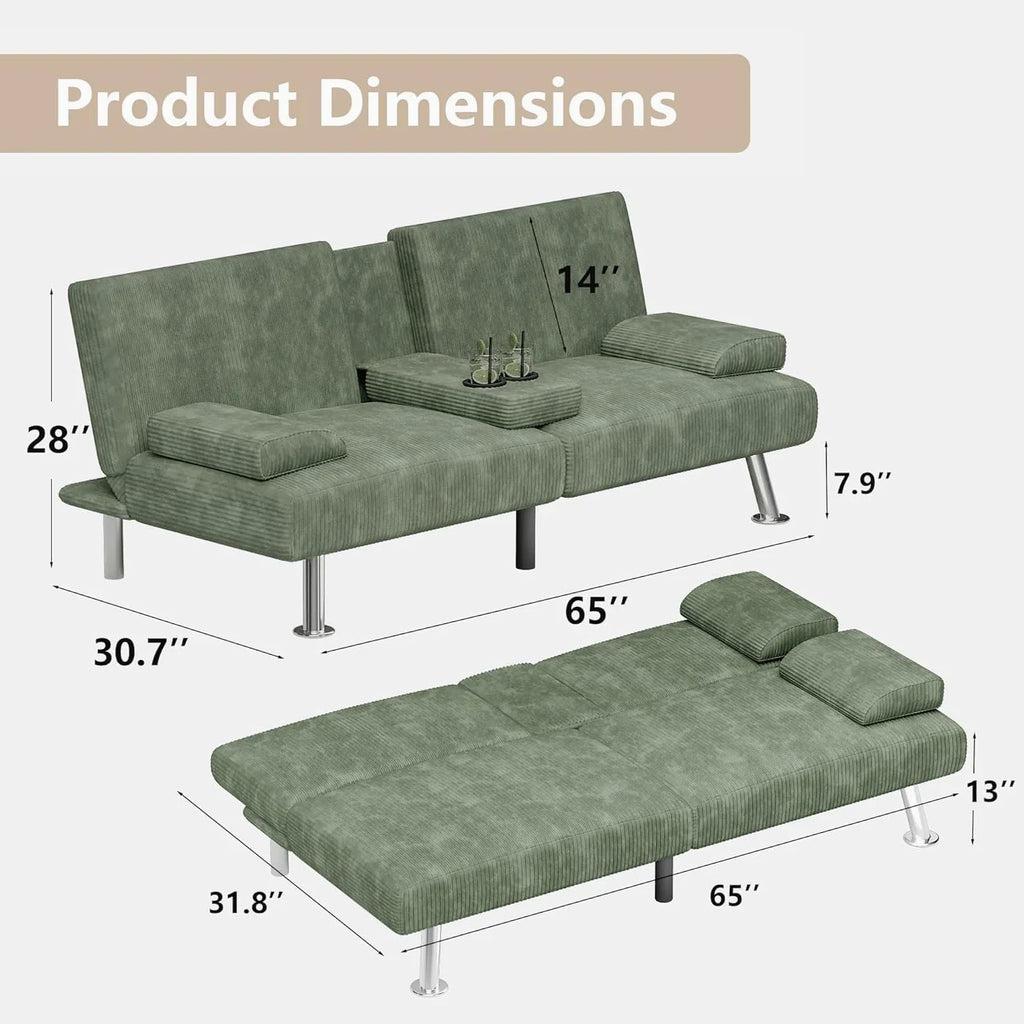 Canapé-lit futon Flamaker Ensemble futon pliant moderne Chaise longue convertible